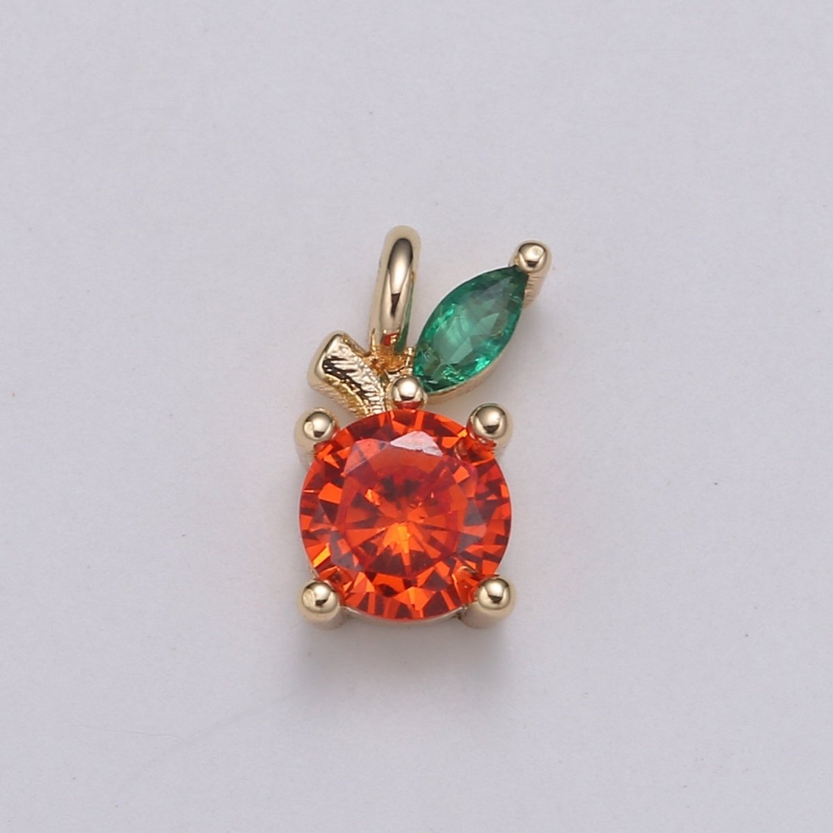 Mini Orange charm 18K Gold filled Fruit charm for Necklace bracelet Earring Component jewelry Making Supply E-181 - DLUXCA