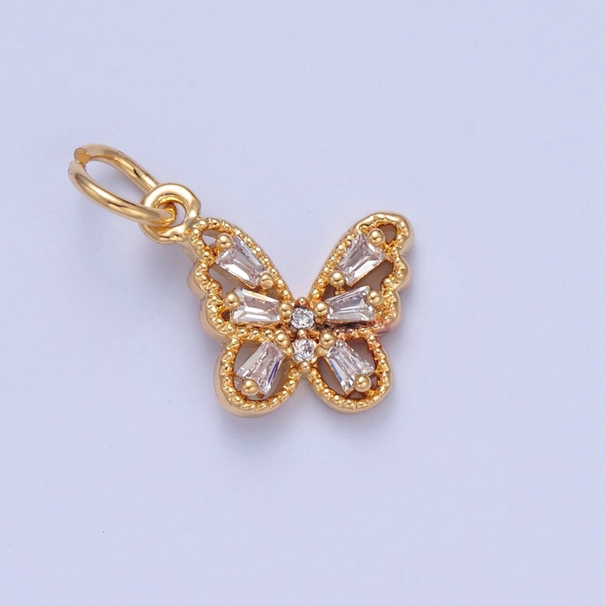 Mini Pave Butterfly Charm for add on Charm Necklace Earring Bracelet W-293~W-299 - DLUXCA