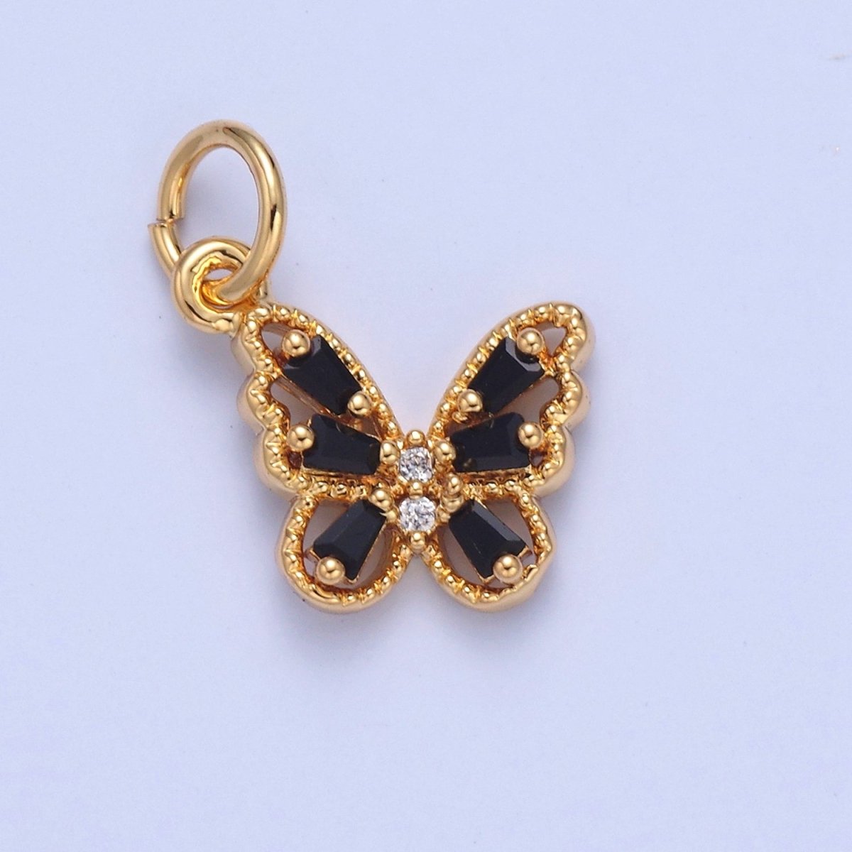 Mini Pave Butterfly Charm for add on Charm Necklace Earring Bracelet W-293~W-299 - DLUXCA