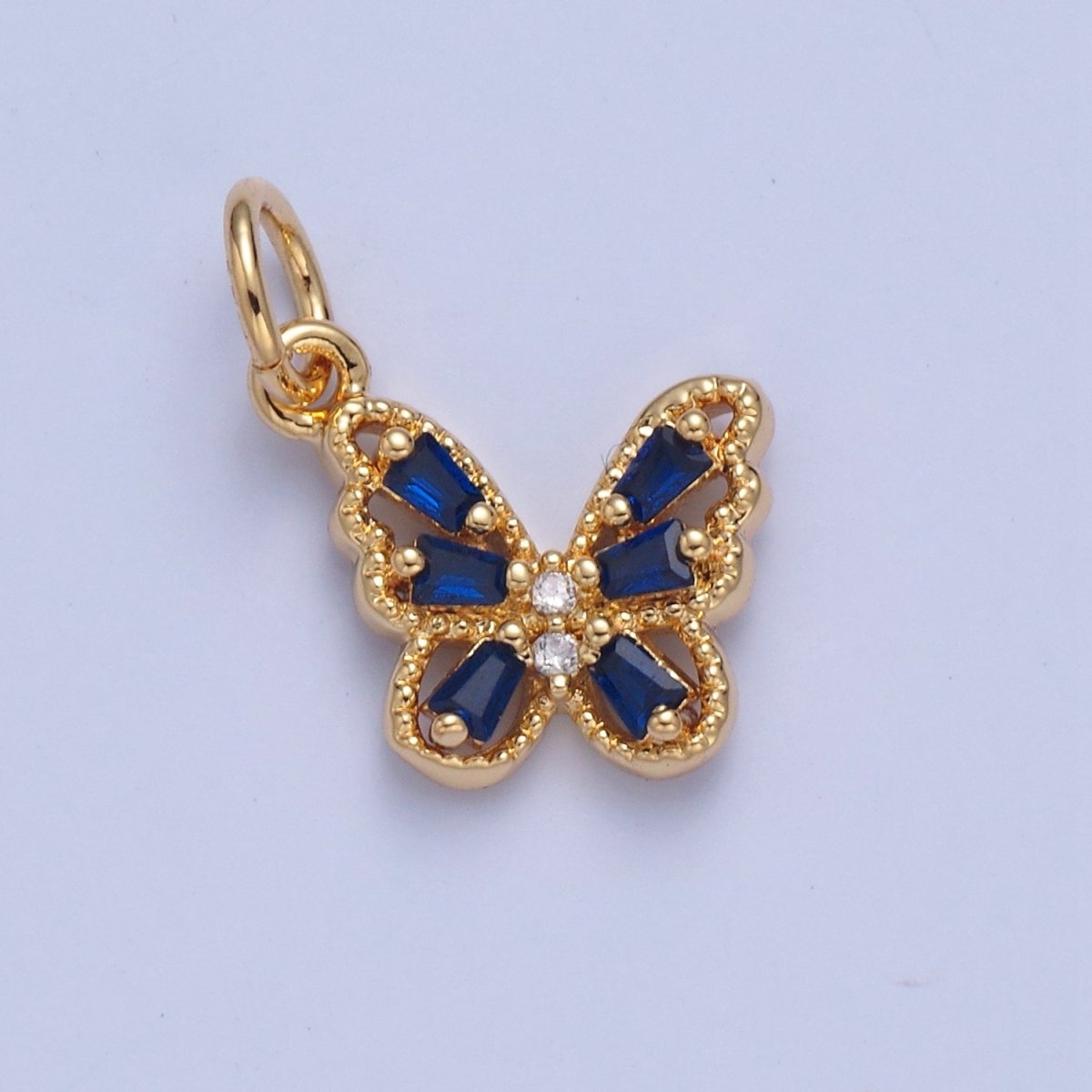 Mini Pave Butterfly Charm for add on Charm Necklace Earring Bracelet W-293~W-299 - DLUXCA