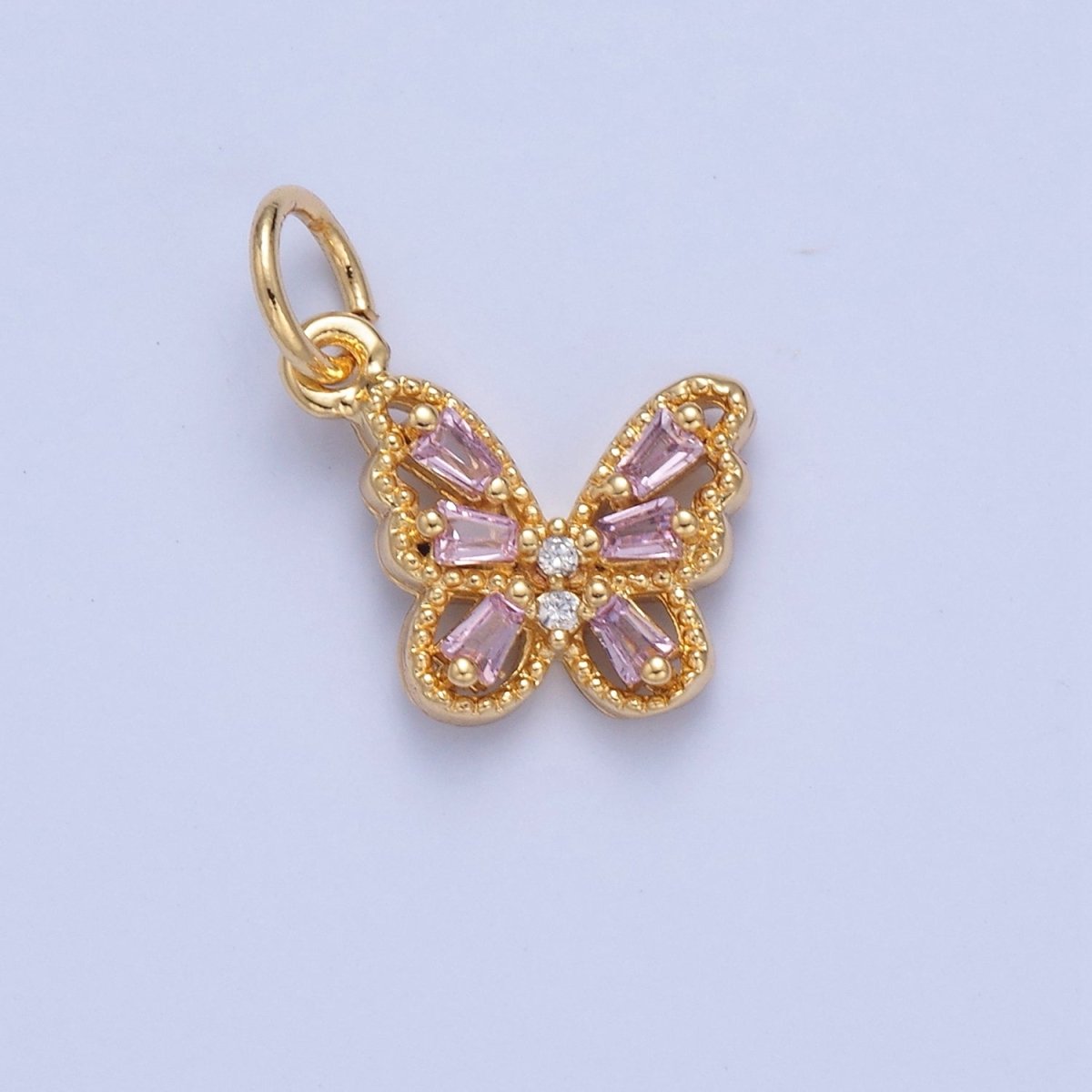 Mini Pave Butterfly Charm for add on Charm Necklace Earring Bracelet W-293~W-299 - DLUXCA