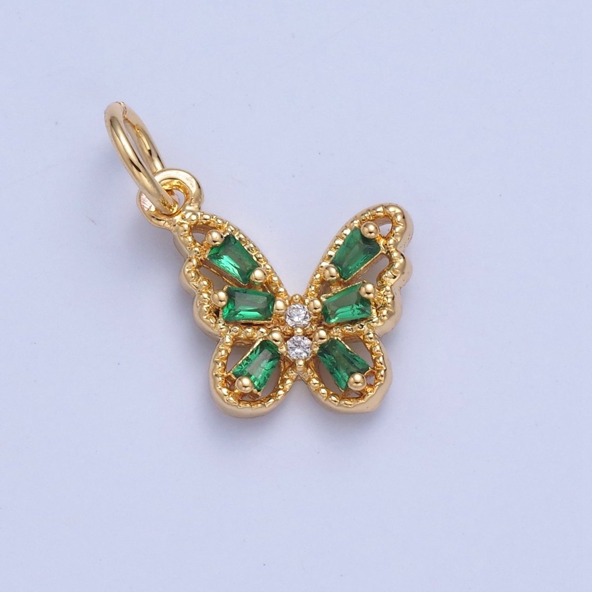 Mini Pave Butterfly Charm for add on Charm Necklace Earring Bracelet W-293~W-299 - DLUXCA