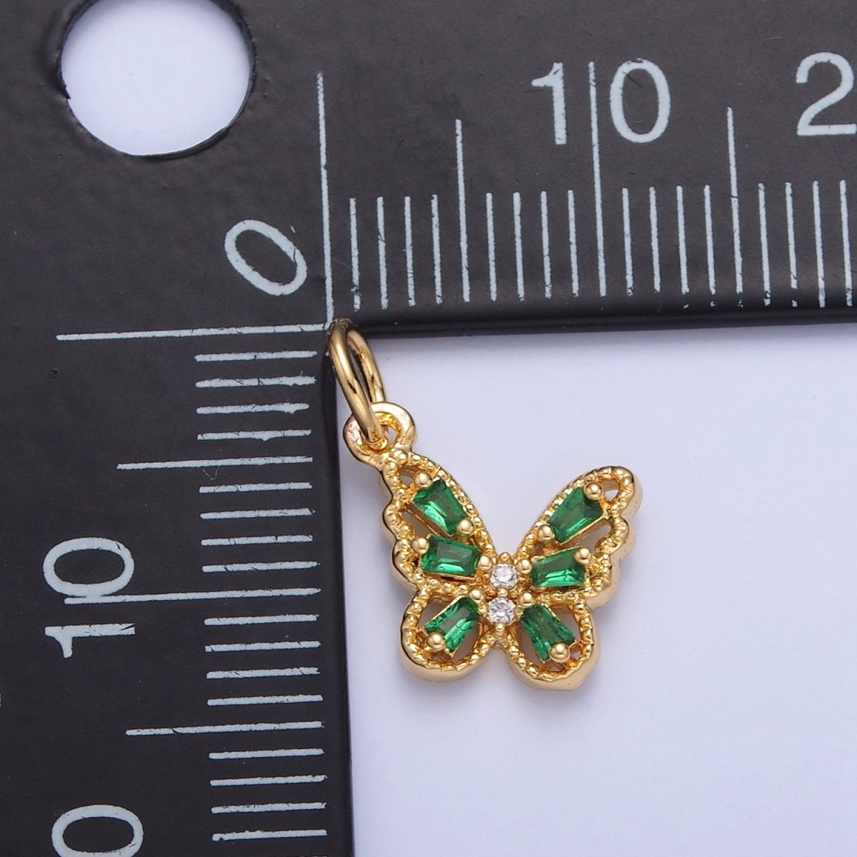 Mini Pave Butterfly Charm for add on Charm Necklace Earring Bracelet W-293~W-299 - DLUXCA