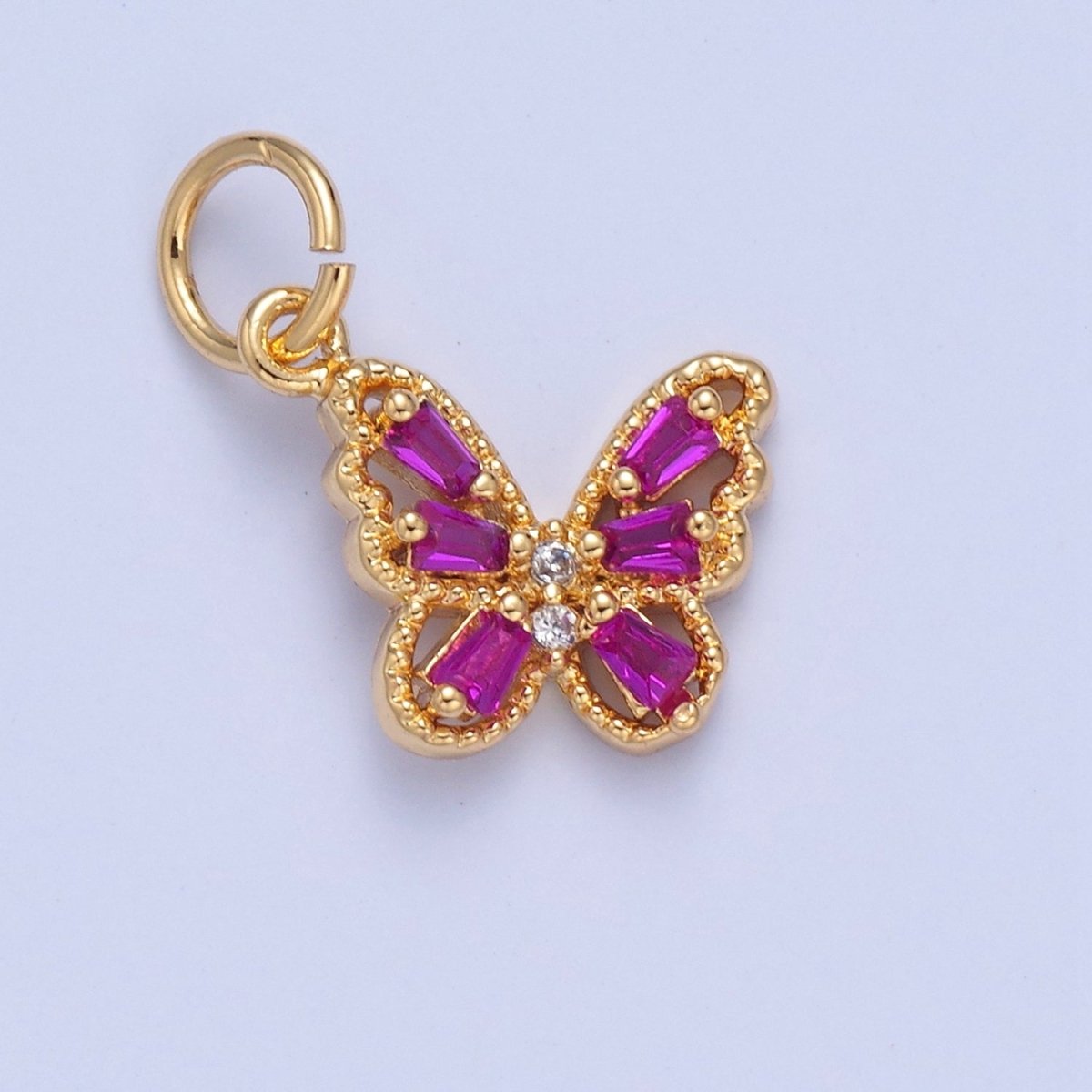 Mini Pave Butterfly Charm for add on Charm Necklace Earring Bracelet W-293~W-299 - DLUXCA