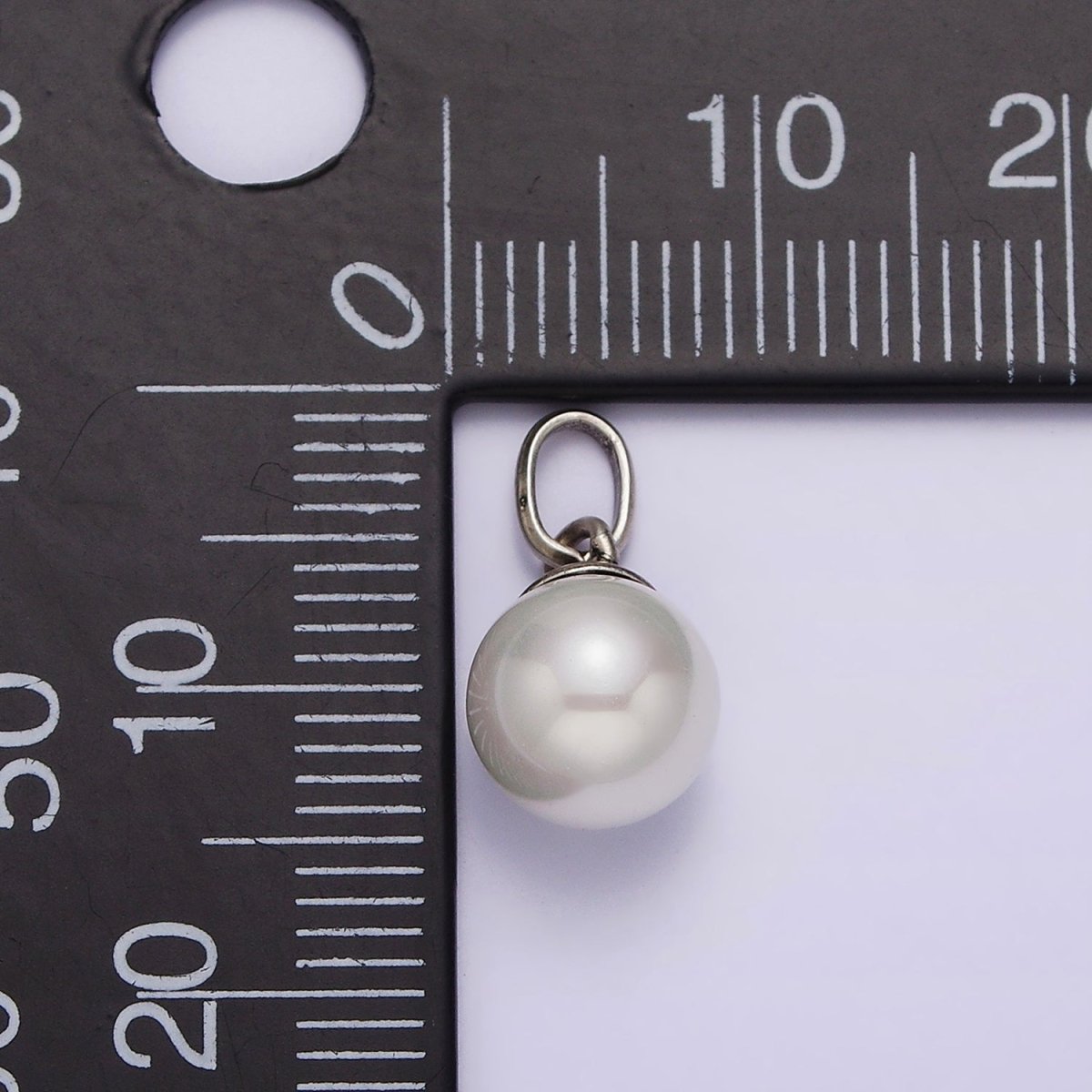 Mini Pearl Charm Dangle Drop Pendant in 925 Sterling Silver Pendant SL-337 - DLUXCA