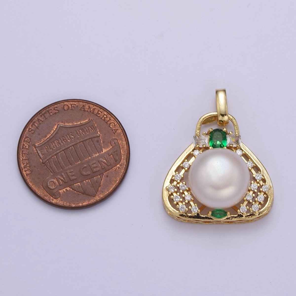 Mini Pearl Charm in a Purse Bag Charm for Bracelet Necklace Component J-465 - DLUXCA