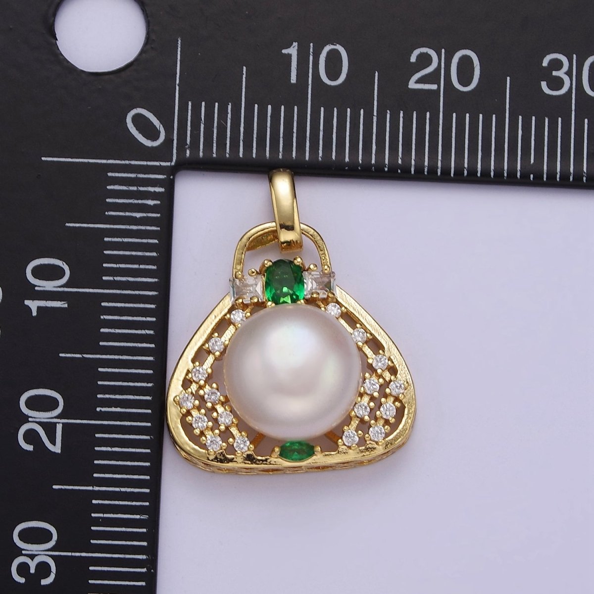 Mini Pearl Charm in a Purse Bag Charm for Bracelet Necklace Component J-465 - DLUXCA