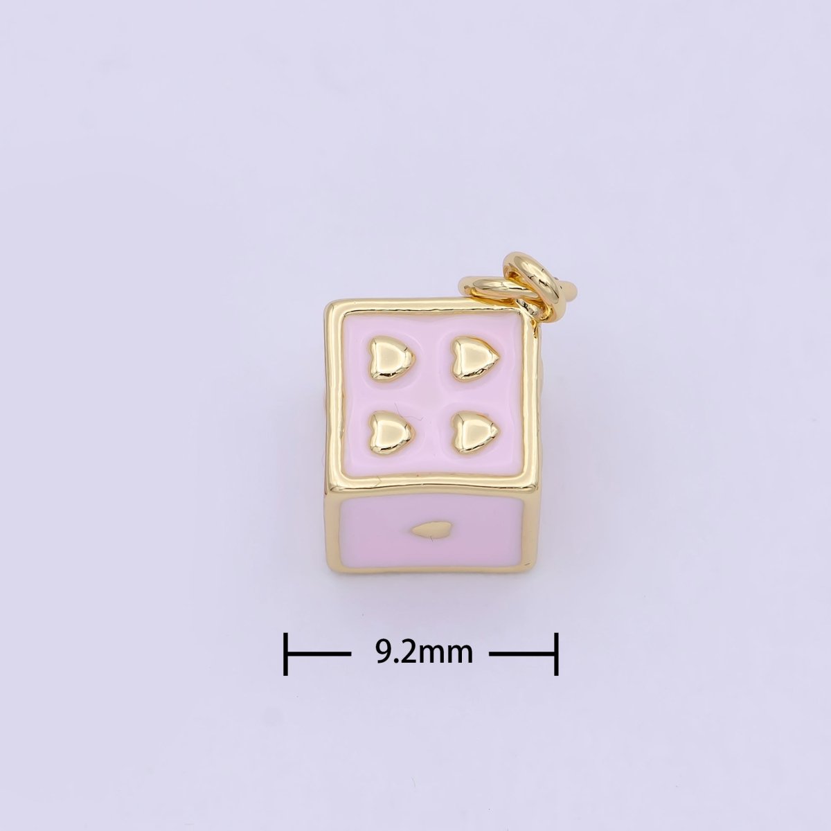 Mini Pink Gold Dice Charm For Gambling Las Vegas Jewelry Inspired for girl women W-166 - DLUXCA