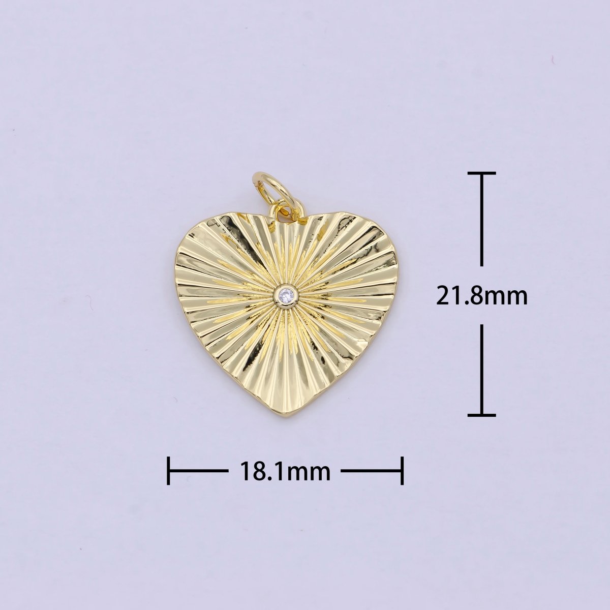 Mini Radiant Heart Charm Gold Filled Heart Pendant for Necklace Bracelet Earring Supply E-744 - DLUXCA