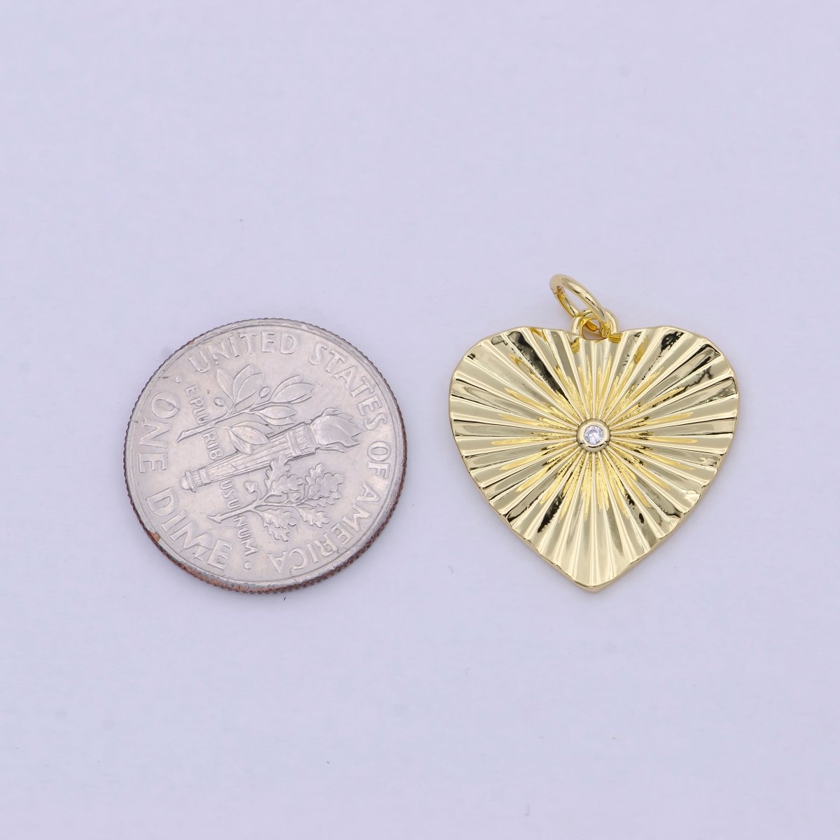 Mini Radiant Heart Charm Gold Filled Heart Pendant for Necklace Bracelet Earring Supply E-744 - DLUXCA