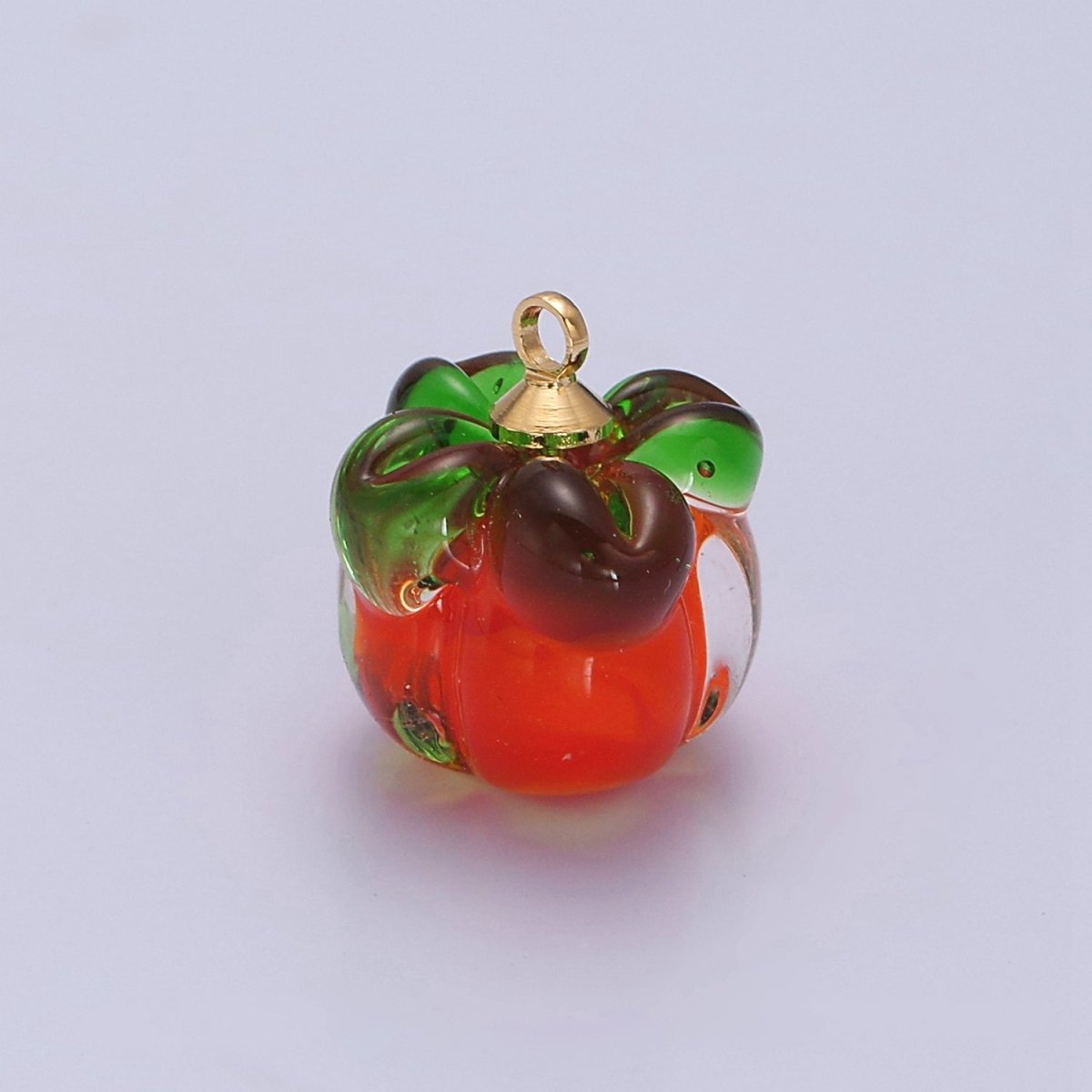 Mini Red Tomato Fruit Vegetable Foodie Inspired Glass Charm | W-199 - DLUXCA