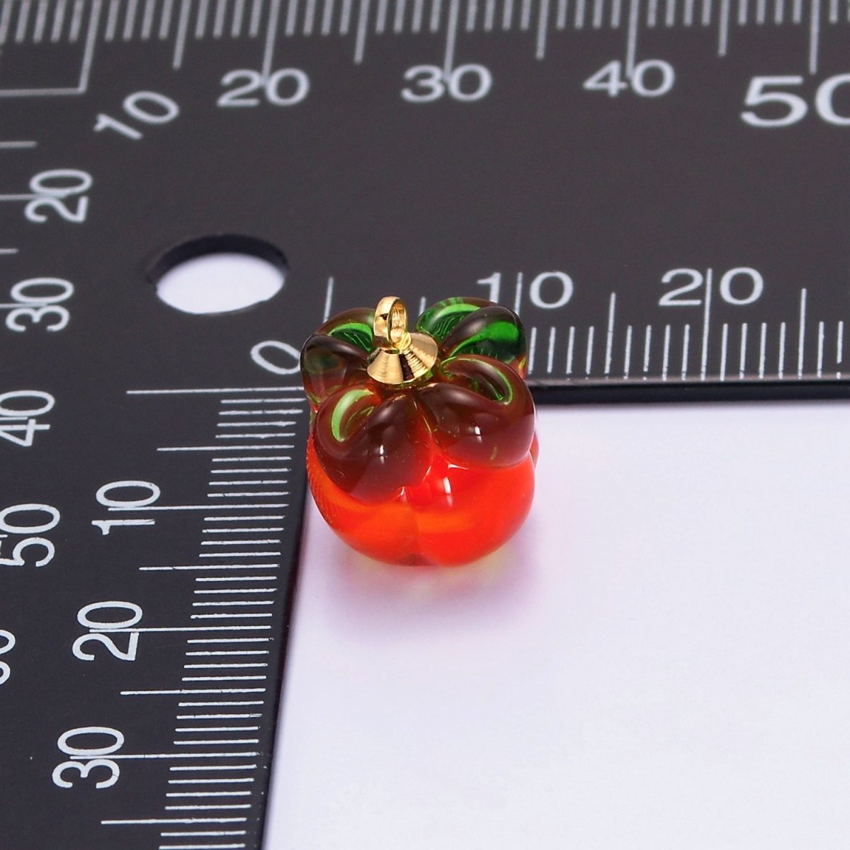 Mini Red Tomato Fruit Vegetable Foodie Inspired Glass Charm | W-199 - DLUXCA