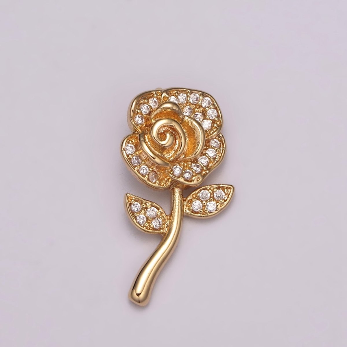 Mini Rose Flower Charm 18K Gold Filled Flower Pendant N-175 - DLUXCA