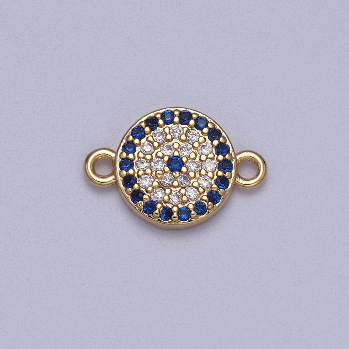 Mini Round Evil Eye Charm Connector for Bracelet Necklace Link Connector F-061 - DLUXCA