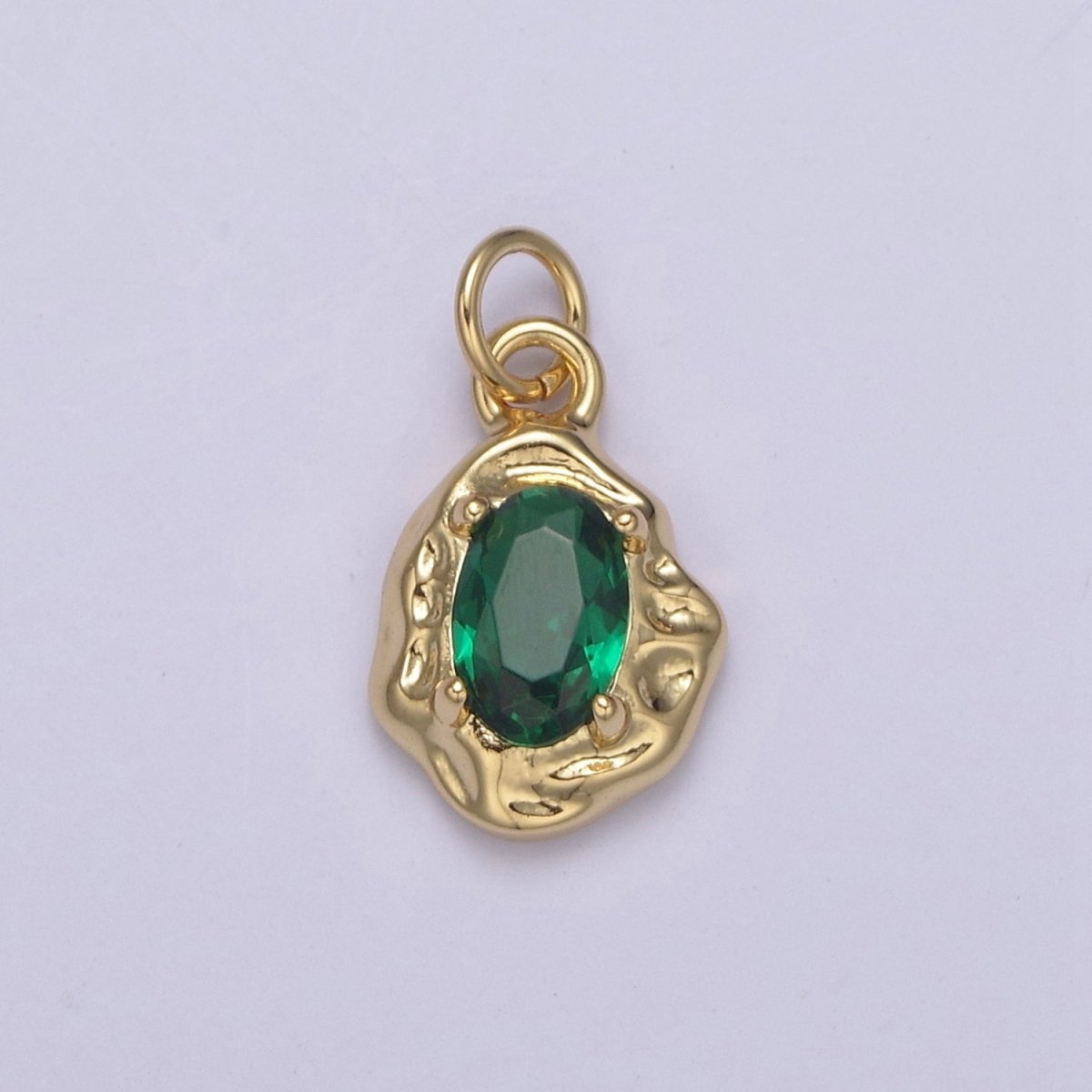 Mini Rustic Charm with Colorful Cubic Zirconia Stone for Add on Charm in 14k gold Filled for Jewelry Supply N-715 - N-724 N-878 - N-880 - DLUXCA