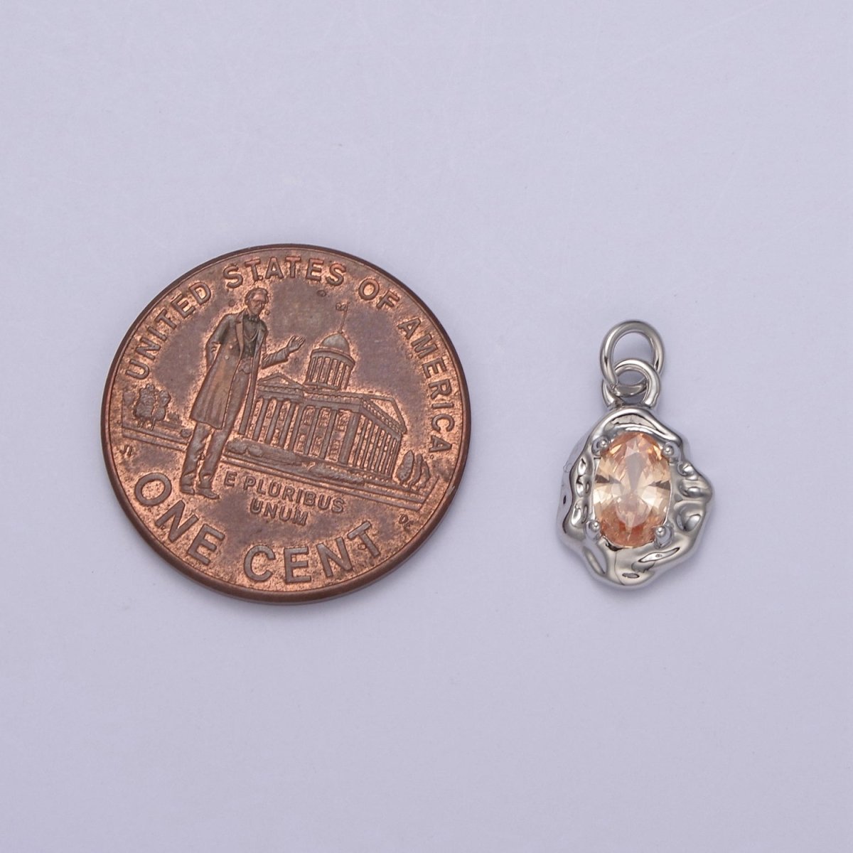 Mini Rustic Charm with Colorful Cubic Zirconia Stone for Add on Charm in 14k gold Filled for Jewelry Supply N-715 - N-724 N-878 - N-880 - DLUXCA