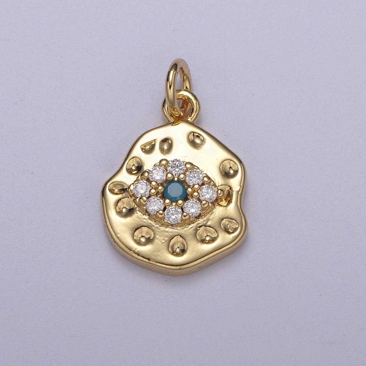 Mini Rustic Gold Filled Evil Eye Charm for Add on Charm Cubic Amulet Jewelry N-351 - N-354 - DLUXCA