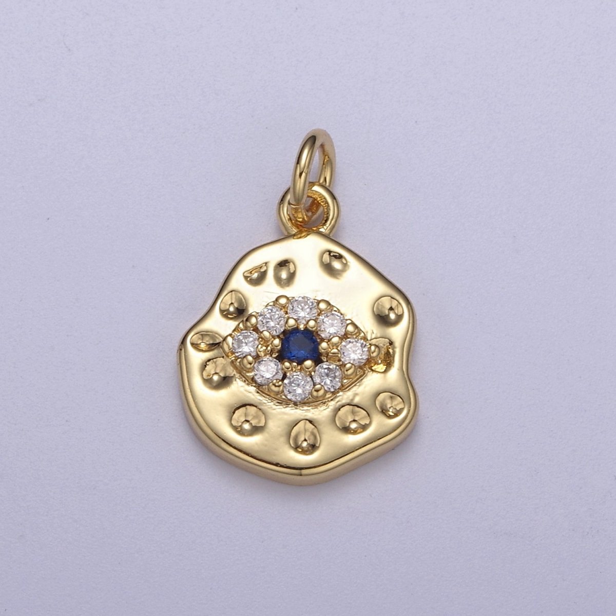 Mini Rustic Gold Filled Evil Eye Charm for Add on Charm Cubic Amulet Jewelry N-351 - N-354 - DLUXCA