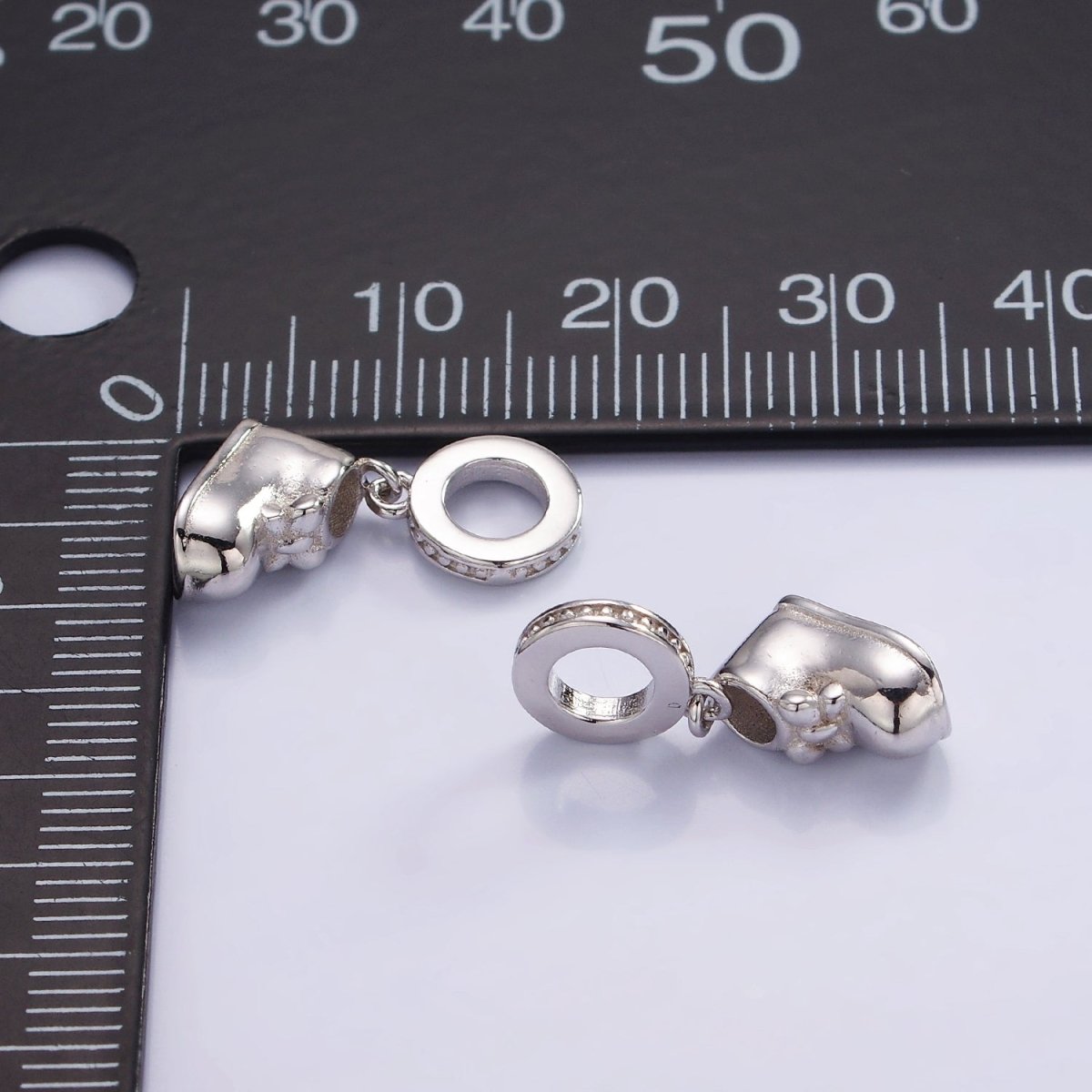 Mini S925 Sterling Silver Boot Charm Tiny Baby Shoes Charm | SL-483 - DLUXCA