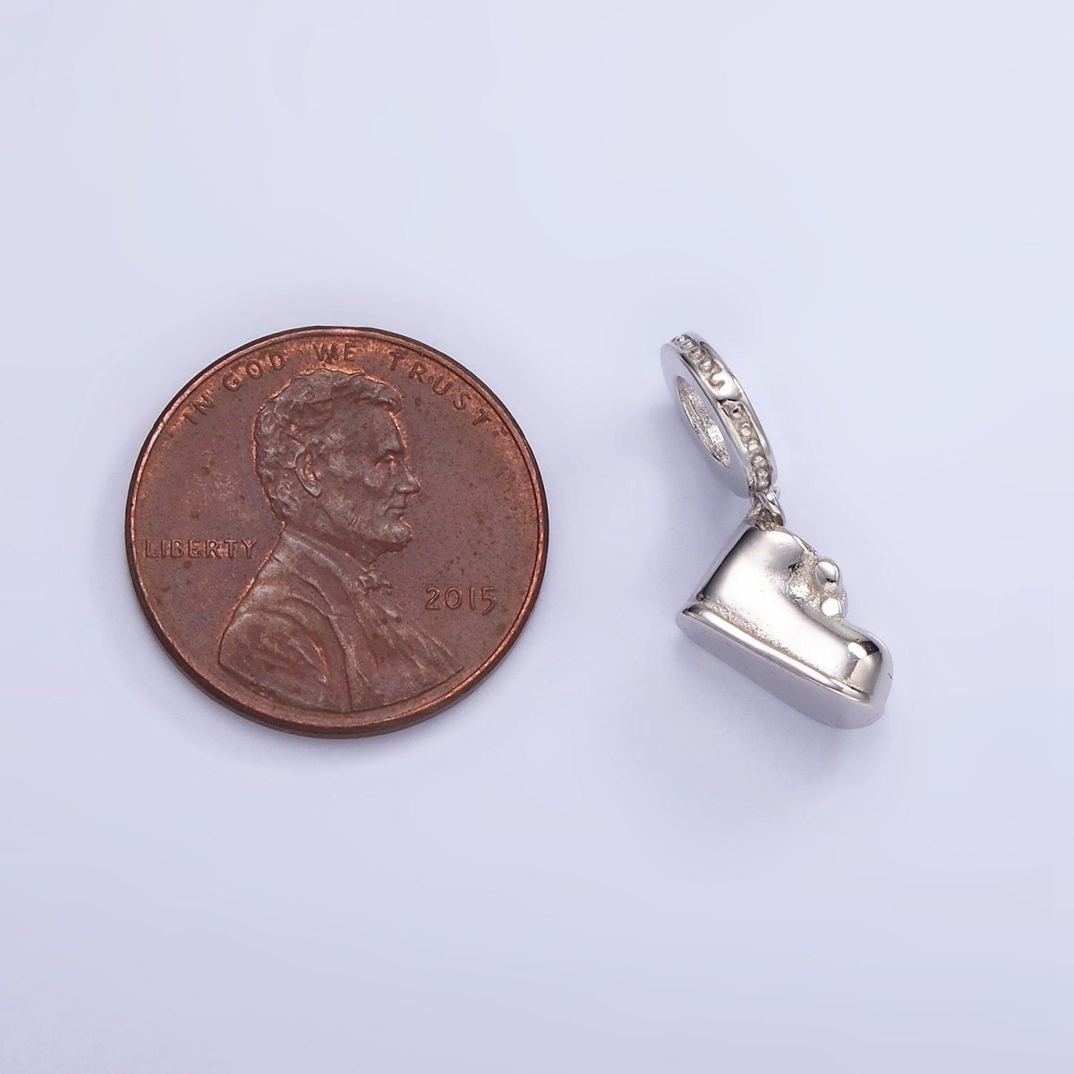 Mini S925 Sterling Silver Boot Charm Tiny Baby Shoes Charm | SL-483 - DLUXCA