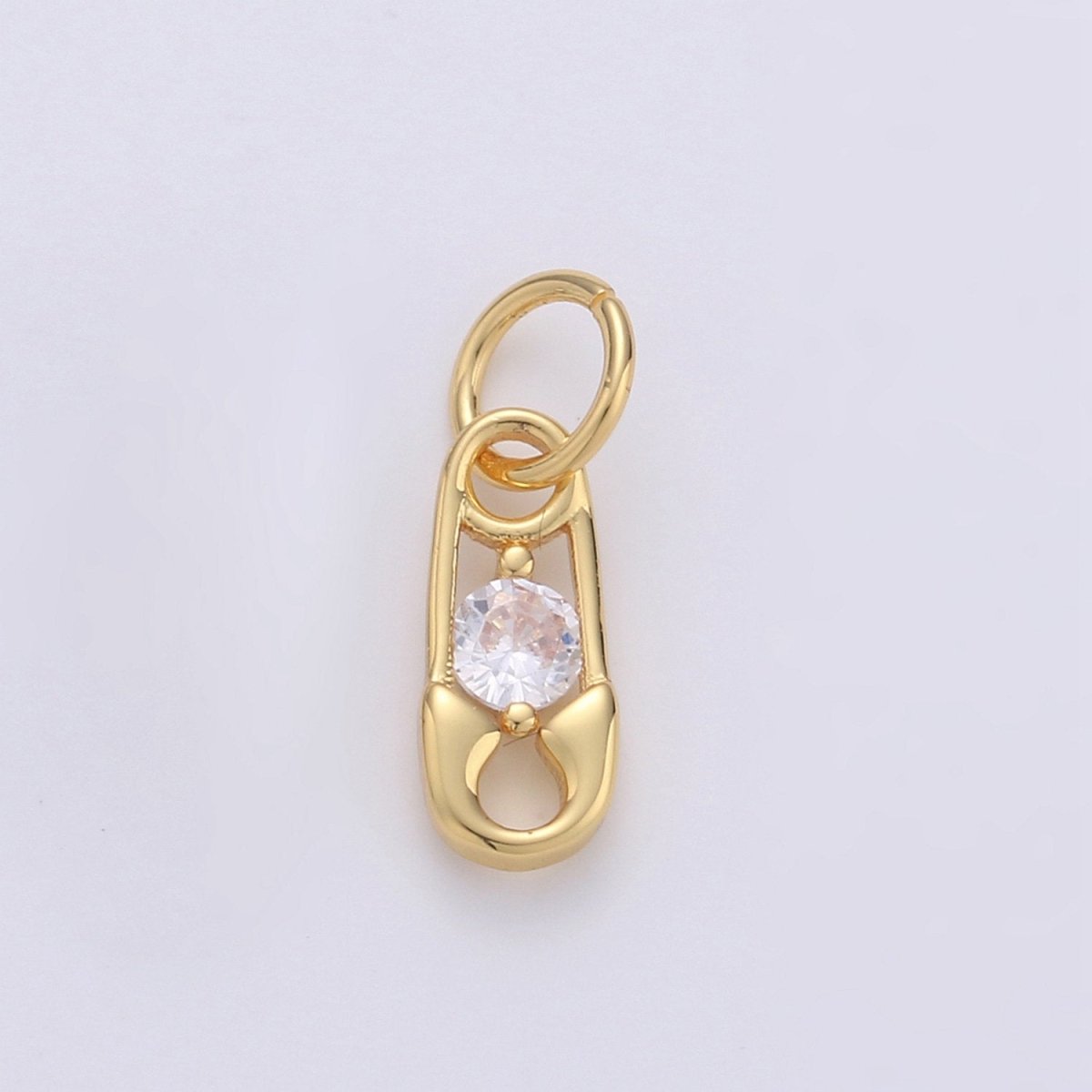 Mini Safety Pin Charm in 24K Gold Filled for Necklace Bracelet Earring Supply D-556 D-557 - DLUXCA