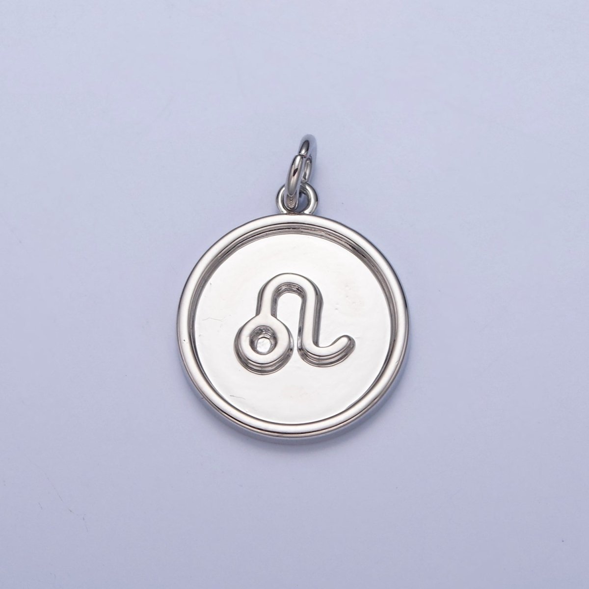 Mini Silver Coin Disc Zodiac Charm Dainty Astrological Zodiac Signs Add on Charm W-240~W-251 - DLUXCA