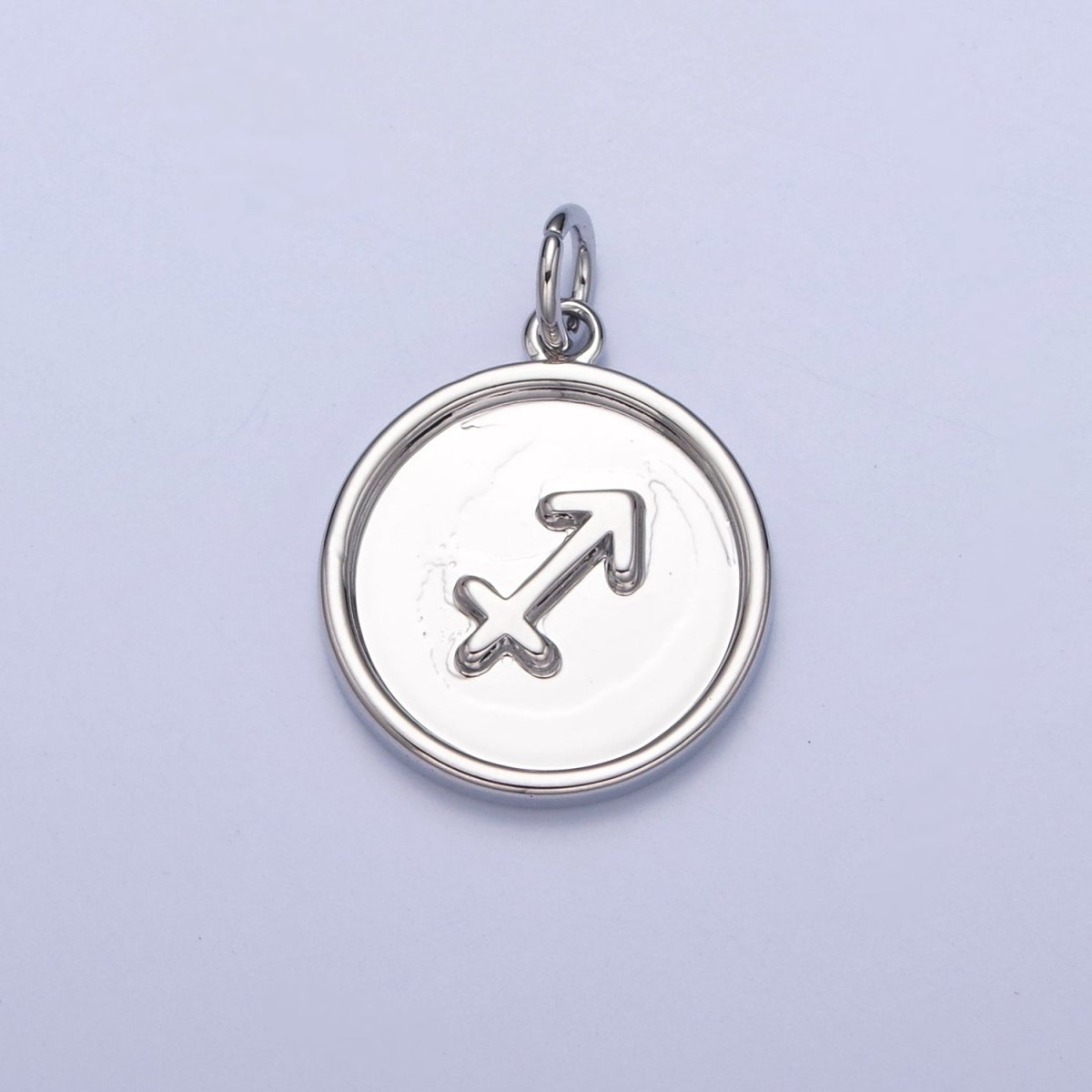 Mini Silver Coin Disc Zodiac Charm Dainty Astrological Zodiac Signs Add on Charm W-240~W-251 - DLUXCA