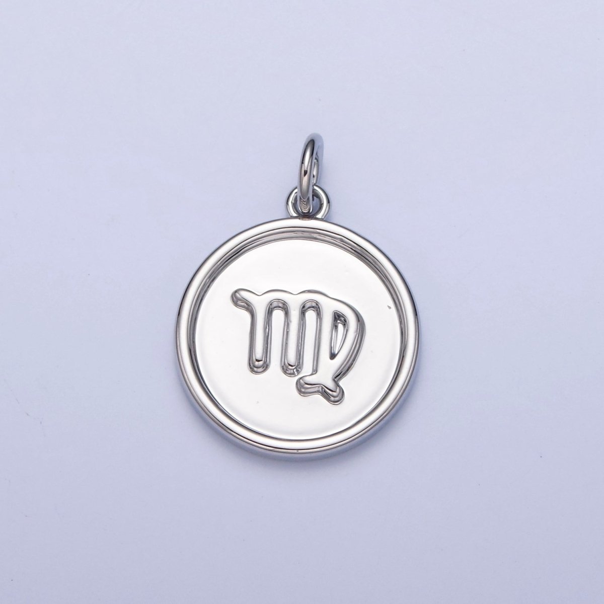 Mini Silver Coin Disc Zodiac Charm Dainty Astrological Zodiac Signs Add on Charm W-240~W-251 - DLUXCA