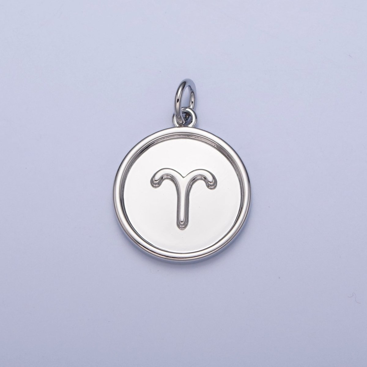 Mini Silver Coin Disc Zodiac Charm Dainty Astrological Zodiac Signs Add on Charm W-240~W-251 - DLUXCA