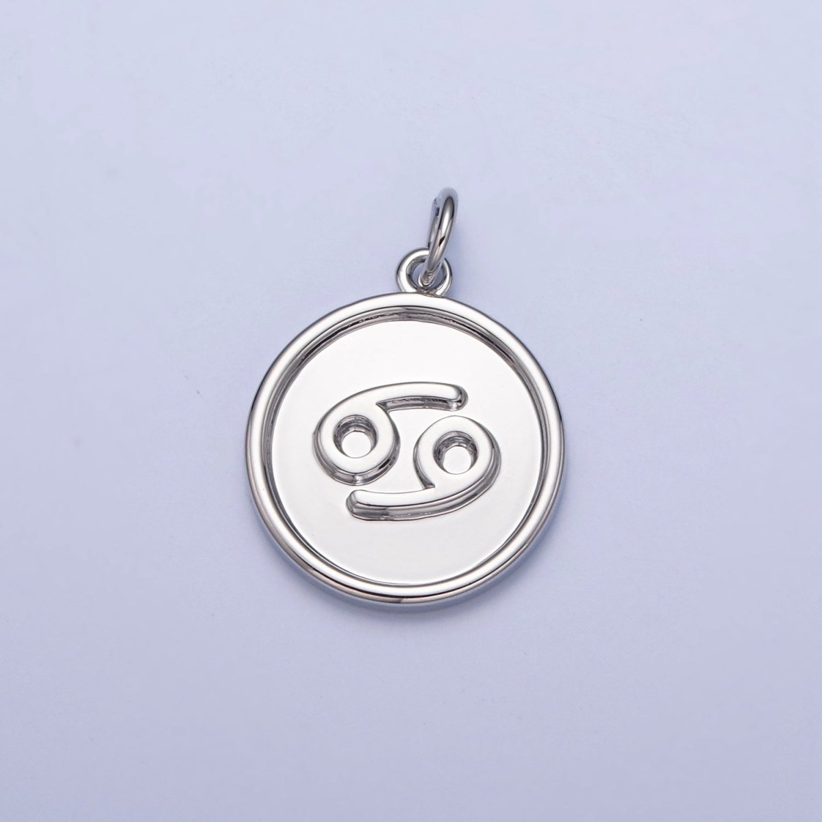 Mini Silver Coin Disc Zodiac Charm Dainty Astrological Zodiac Signs Add on Charm W-240~W-251 - DLUXCA