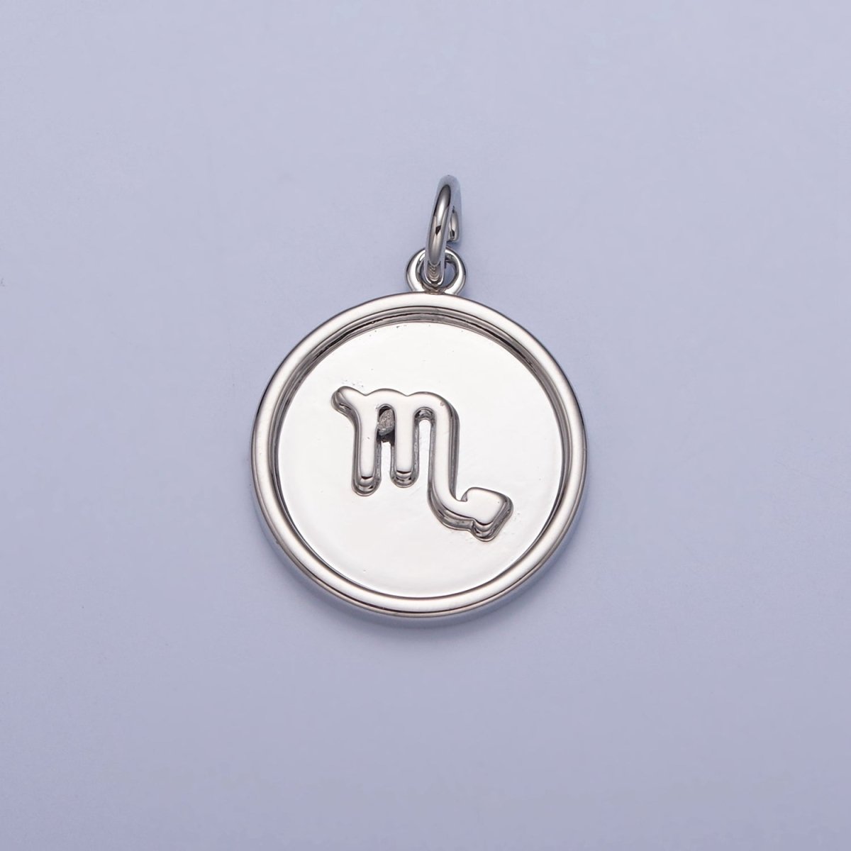 Mini Silver Coin Disc Zodiac Charm Dainty Astrological Zodiac Signs Add on Charm W-240~W-251 - DLUXCA