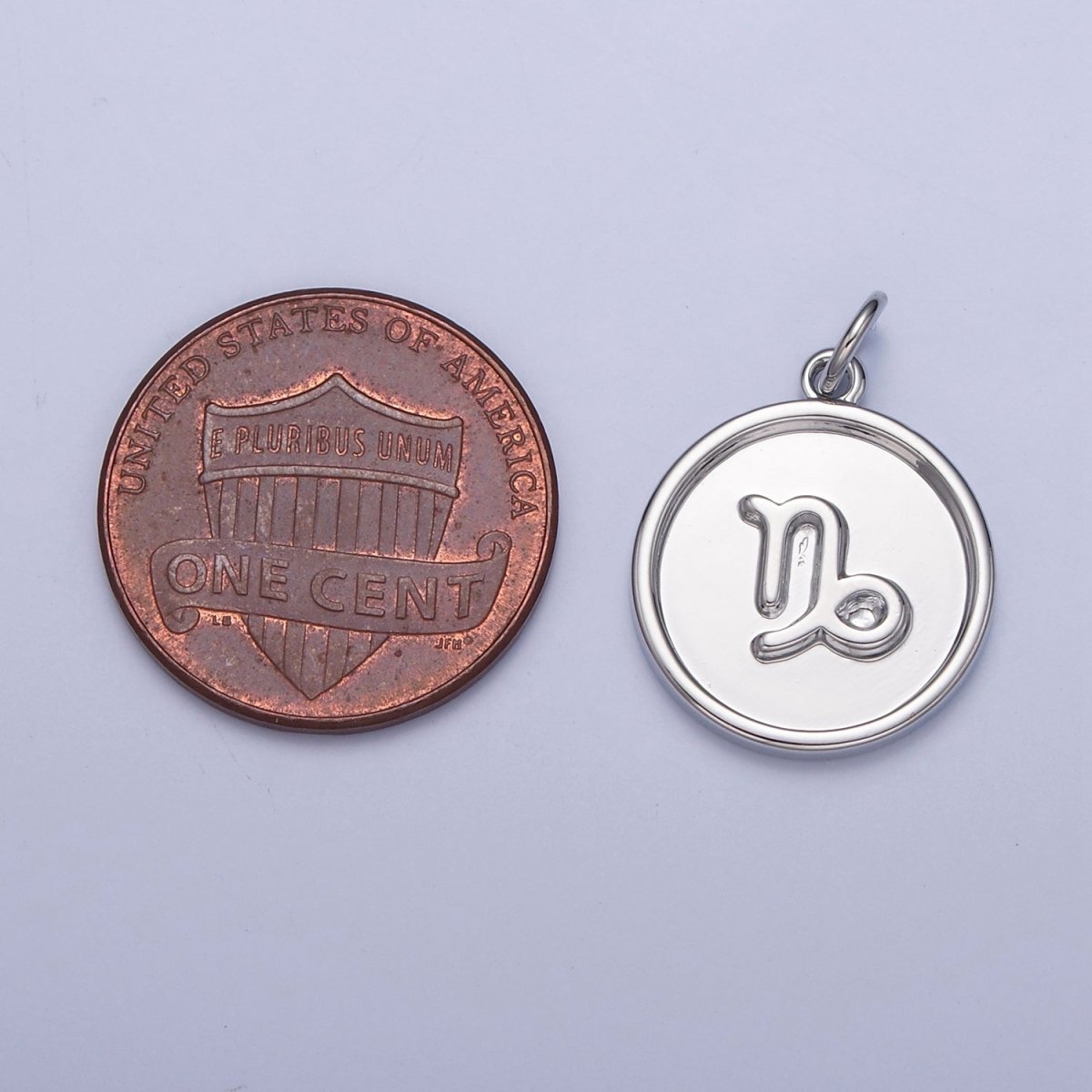 Mini Silver Coin Disc Zodiac Charm Dainty Astrological Zodiac Signs Add on Charm W-240~W-251 - DLUXCA