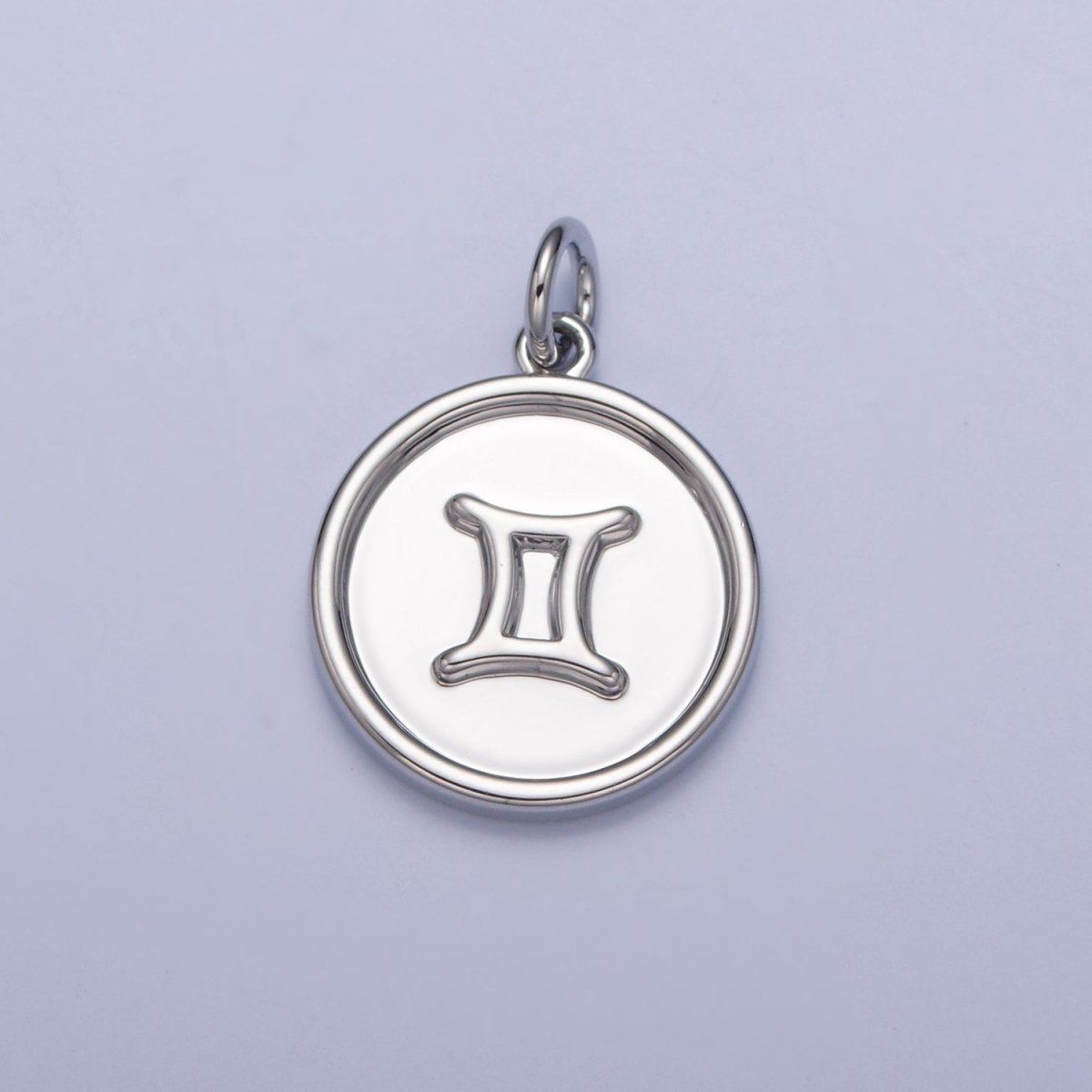 Mini Silver Coin Disc Zodiac Charm Dainty Astrological Zodiac Signs Add on Charm W-240~W-251 - DLUXCA