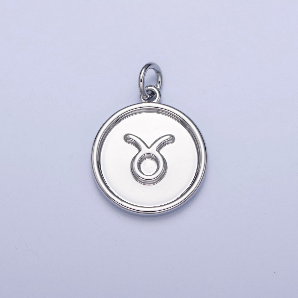 Mini Silver Coin Disc Zodiac Charm Dainty Astrological Zodiac Signs Add on Charm W-240~W-251 - DLUXCA