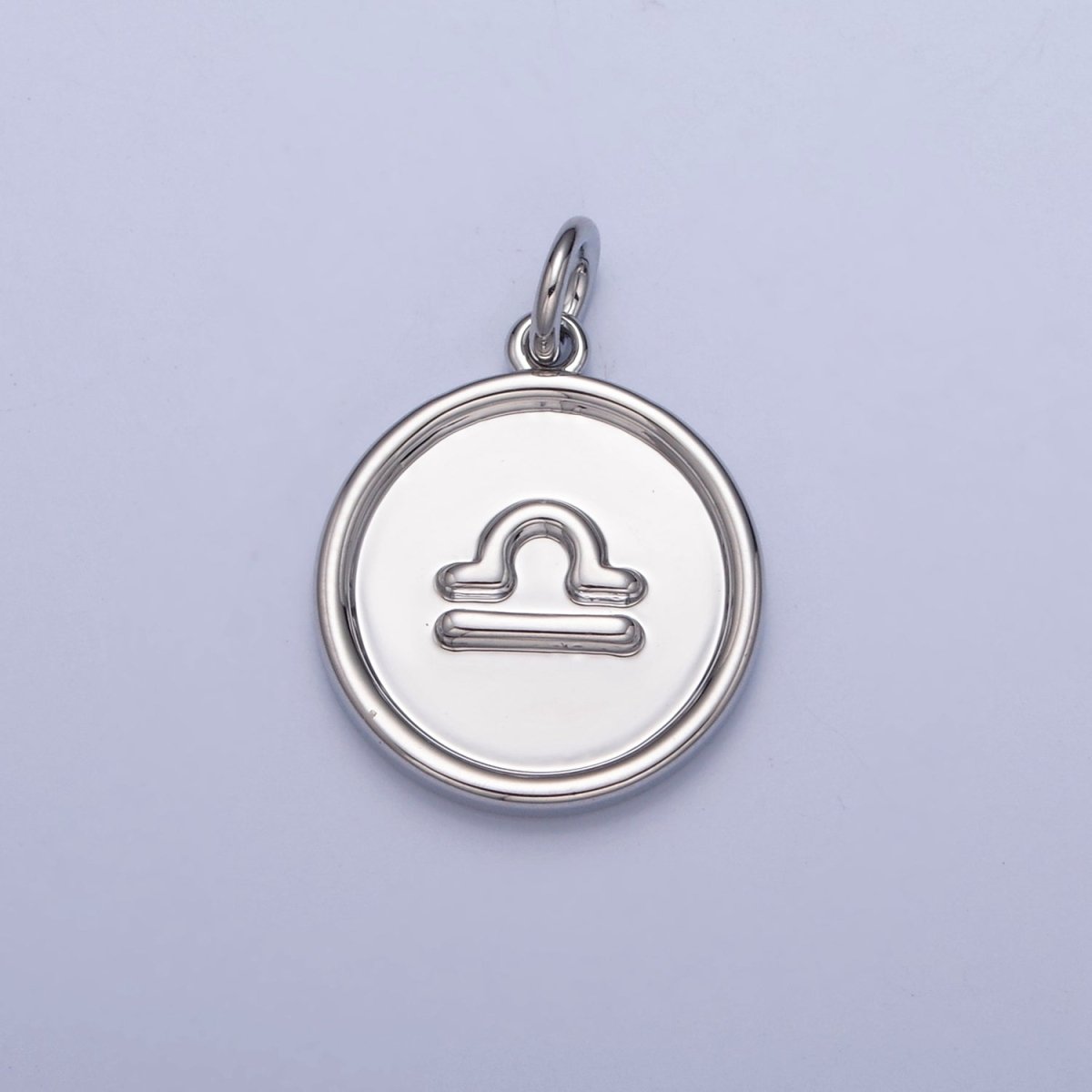 Mini Silver Coin Disc Zodiac Charm Dainty Astrological Zodiac Signs Add on Charm W-240~W-251 - DLUXCA