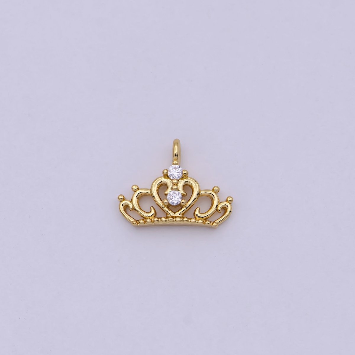 Mini Silver Princess Tiara Charm - Gold Princess Crown Charm for Necklace or Bracelet Component N-449 N-450 - DLUXCA