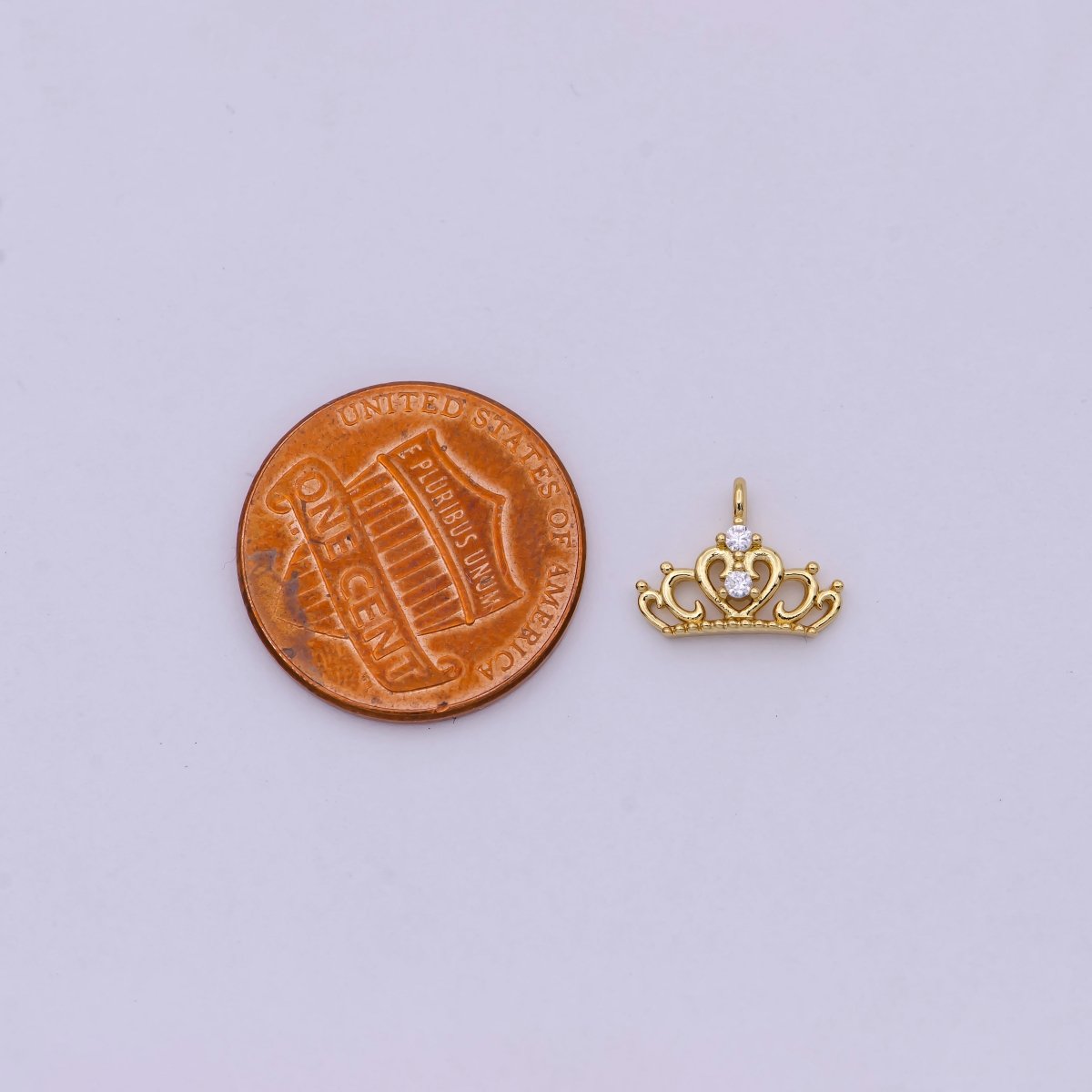 Mini Silver Princess Tiara Charm - Gold Princess Crown Charm for Necklace or Bracelet Component N-449 N-450 - DLUXCA