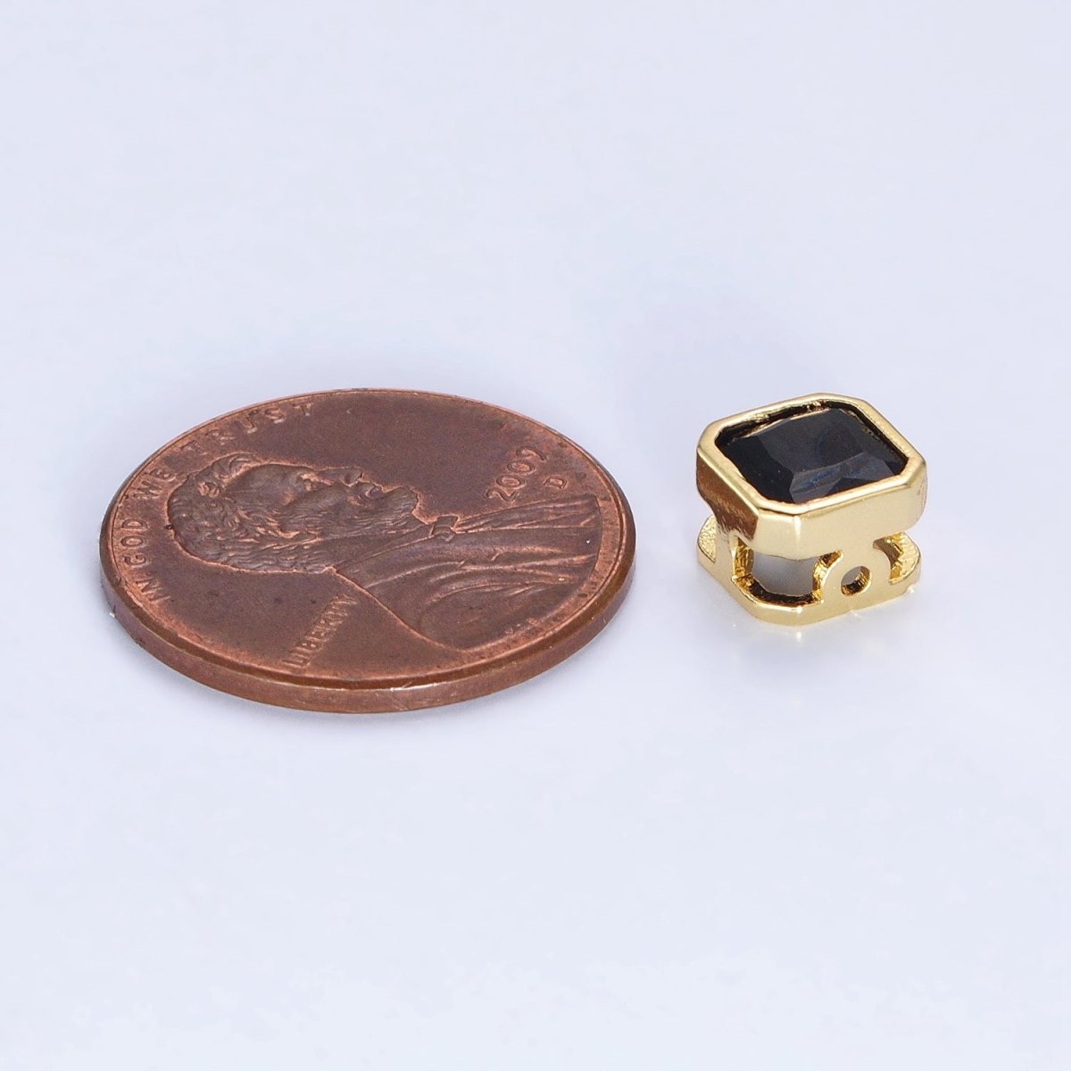 Mini Square Bead Spacer CZ Micro Pave Geometric Spacer Bead Connector Charm B-351 B-368 B-371 B-424 B-426 B-430 B-433 - DLUXCA