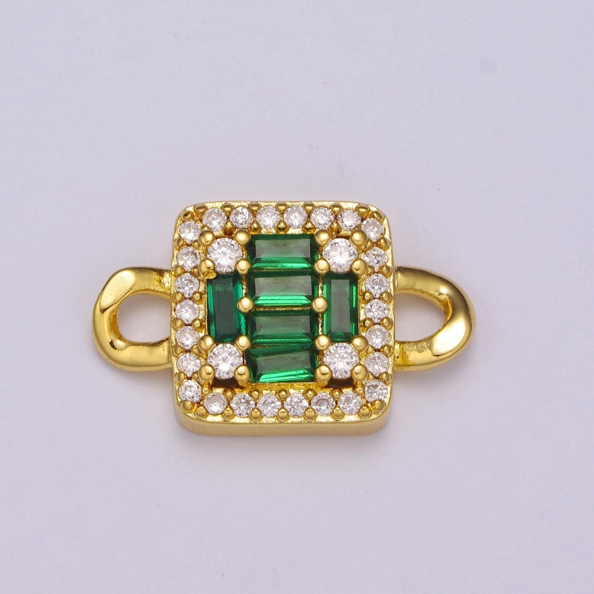 Mini Square Charm Connector 14k Gold Filled Link Connector Micro Pave CZ Connector for Bracelet Necklace Earring Supply N-057 - N-060 - DLUXCA