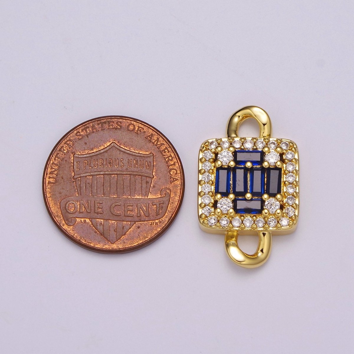 Mini Square Charm Connector 14k Gold Filled Link Connector Micro Pave CZ Connector for Bracelet Necklace Earring Supply N-057 - N-060 - DLUXCA