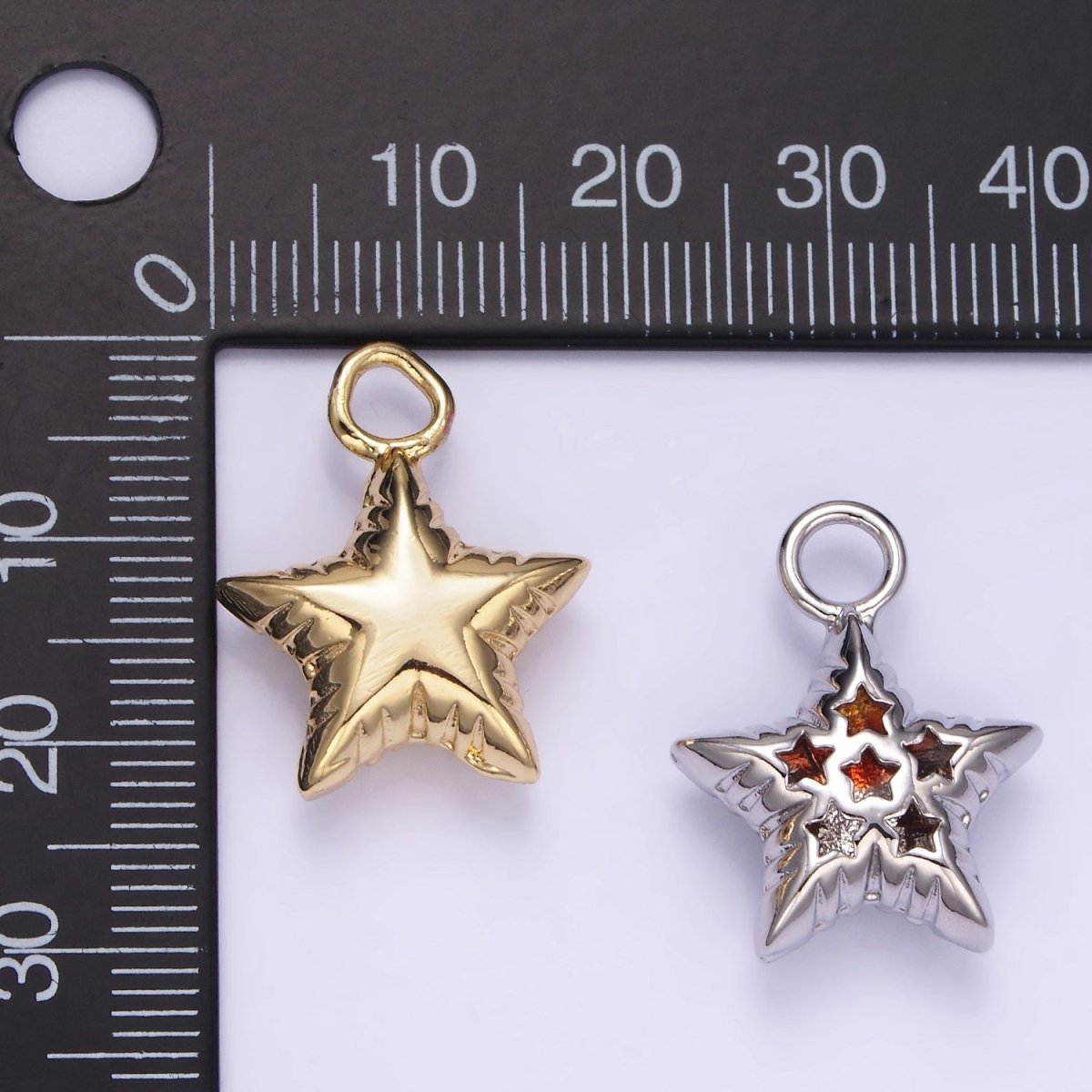 Mini Star Balloon Charm 14K Gold Filled Celestial Bubble Pendant | W-502 - DLUXCA