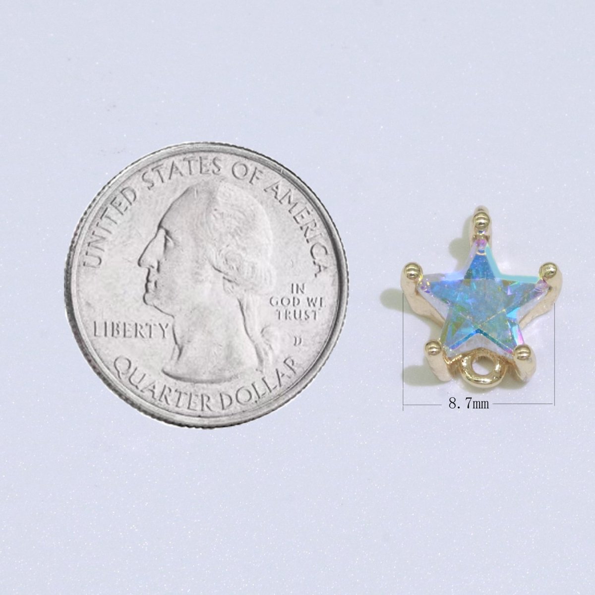 Mini Star Cz Charm connector for earring necklace supply F-835 - DLUXCA