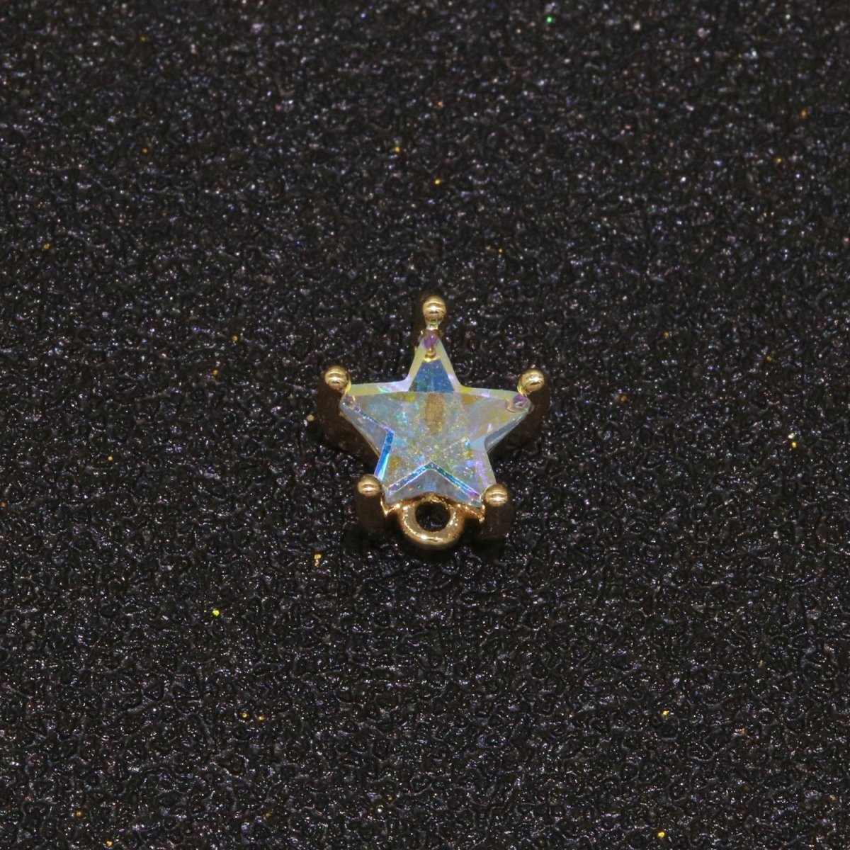 Mini Star Cz Charm connector for earring necklace supply F-835 - DLUXCA