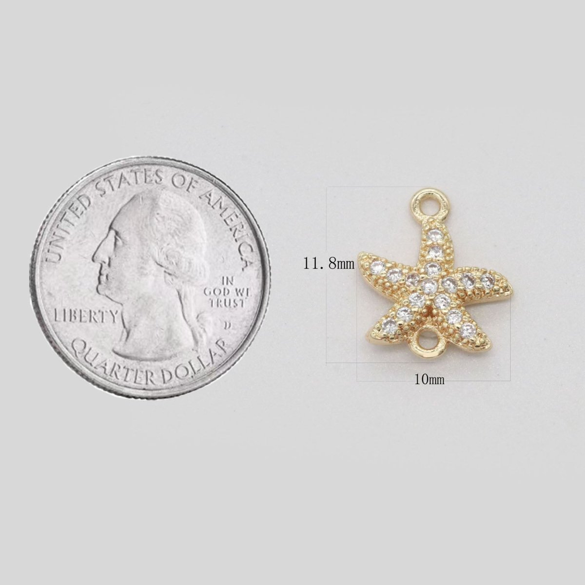 Mini Star Fish Charm Connector for Bracelet Earring Necklace Link Connector F-834 - DLUXCA