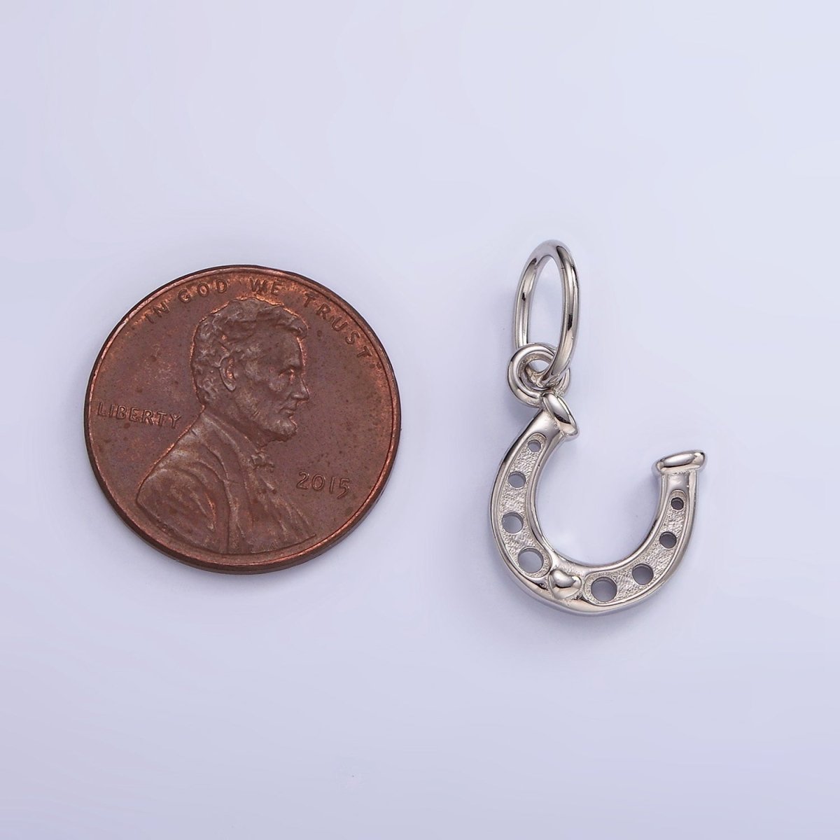 Mini Sterling Silver Horseshoe Charm Lucky Horseshoe Pendant | SL-478 - DLUXCA