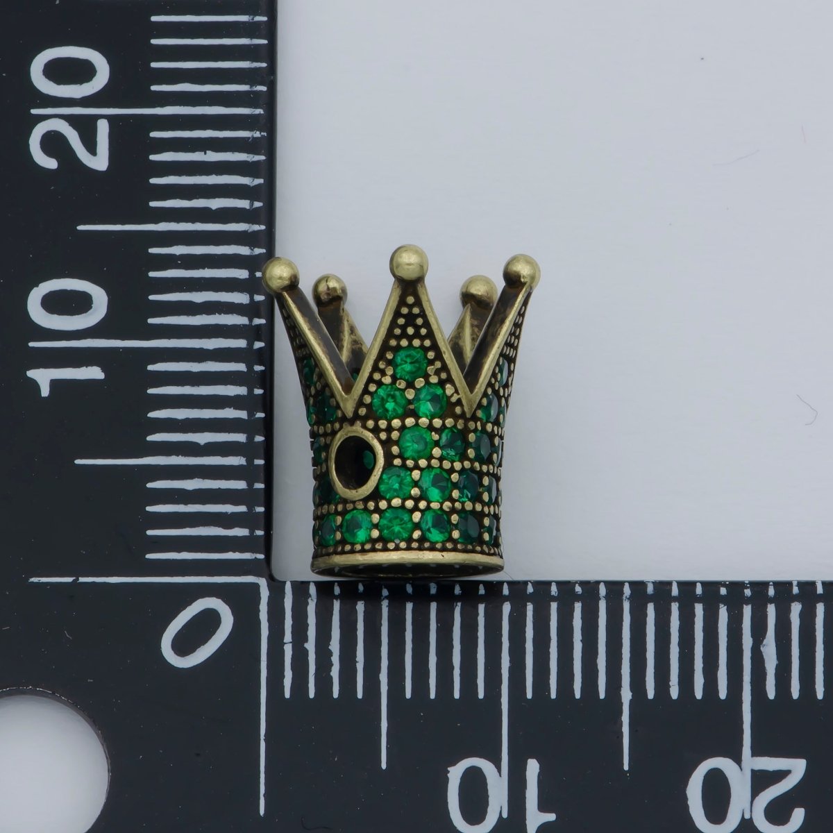 Mini Tiny Emperor Crown Beads CZ Pink Crystal Small Simple King Queen Crown Model Jewelry Making Beads B-577, B-578 - DLUXCA