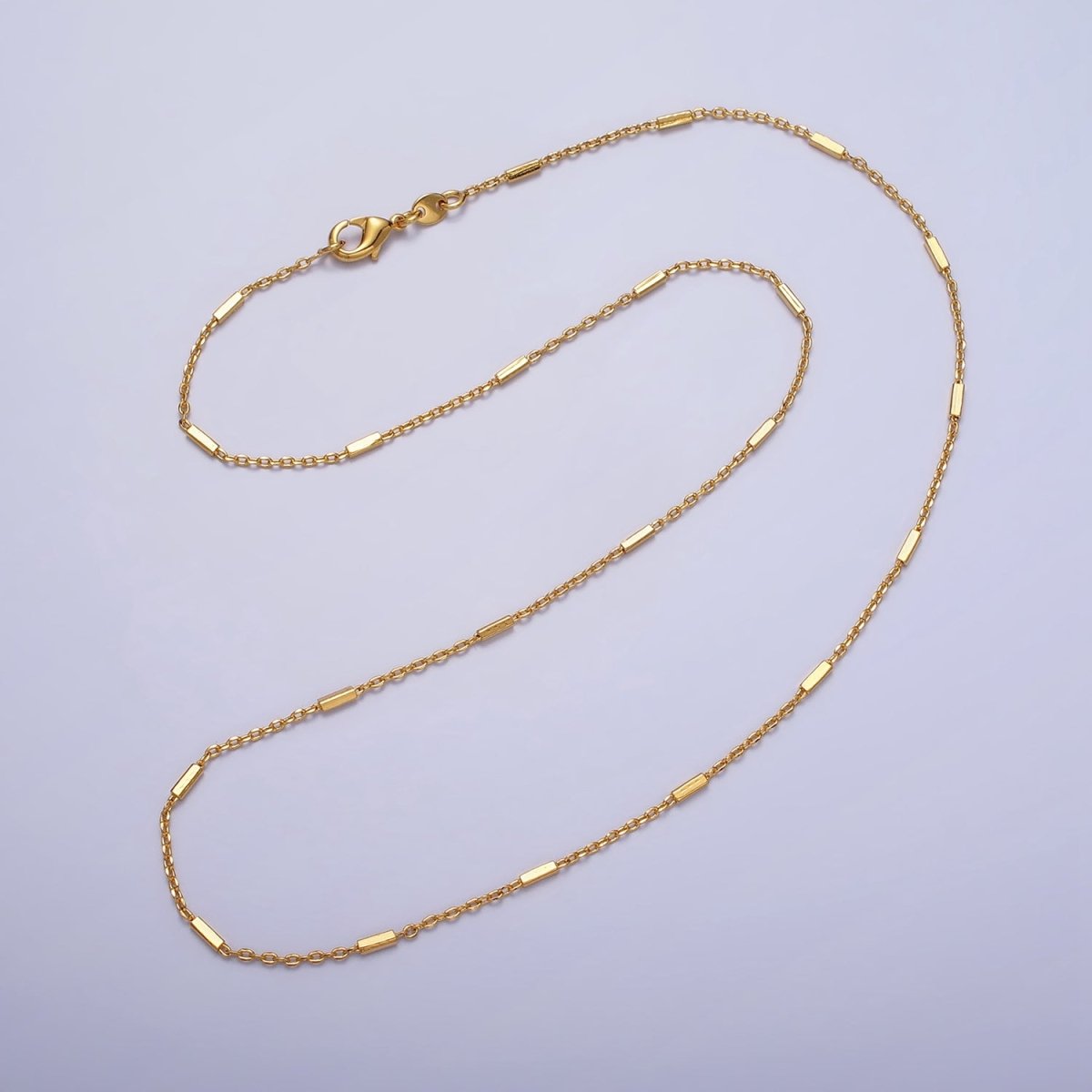 Minimalist 17.75 Inches Cable Long Tube Gold Chain Necklace | WA-1544 Clearance Pricing - DLUXCA