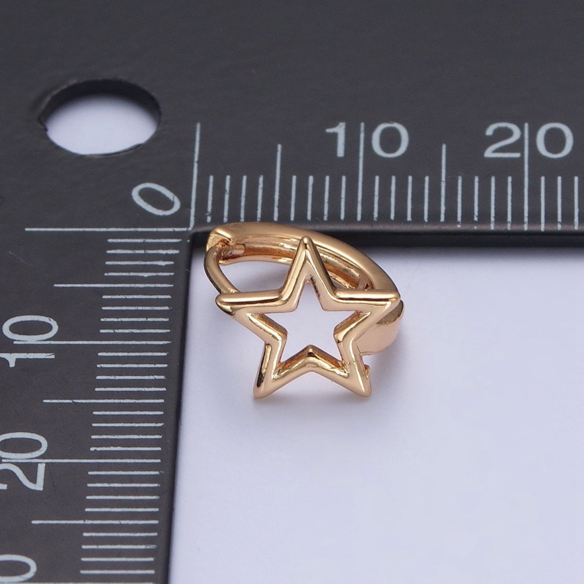 Minimalist 24K Gold Filled Celestial Star Huggie Hoops Earrings P-425 - DLUXCA