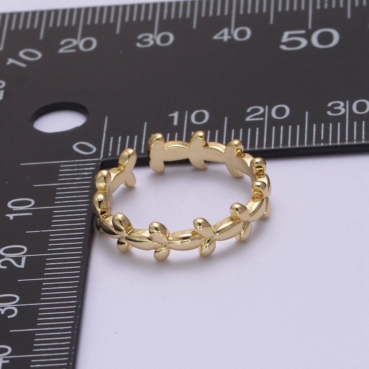 Minimalist 24K Gold Filled Geometric Abstract Bubble Adjustable Ring S-362 - DLUXCA