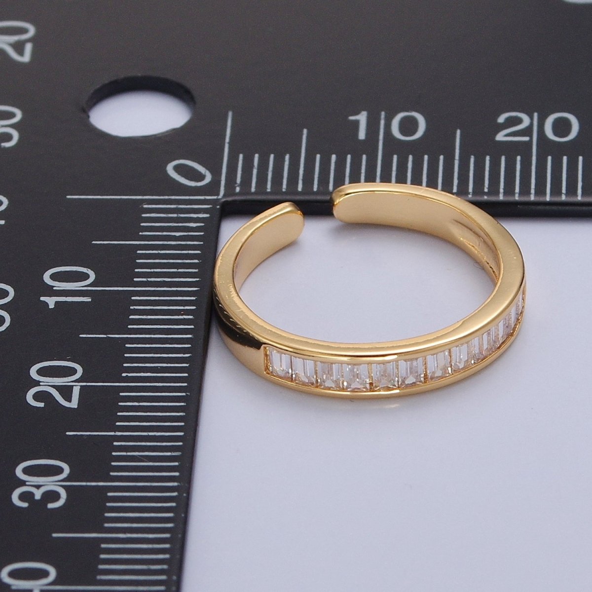 Minimalist Baguette Ring Classic Pave Ring O-2176 - DLUXCA